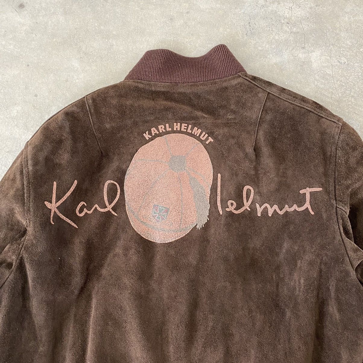 Karl Helmut × Vintage VTG Karl Helmut Cowhide Hand Painted Leather Bomber Jacket Size US M / EU 48-50 / 2 - 4 Thumbnail
