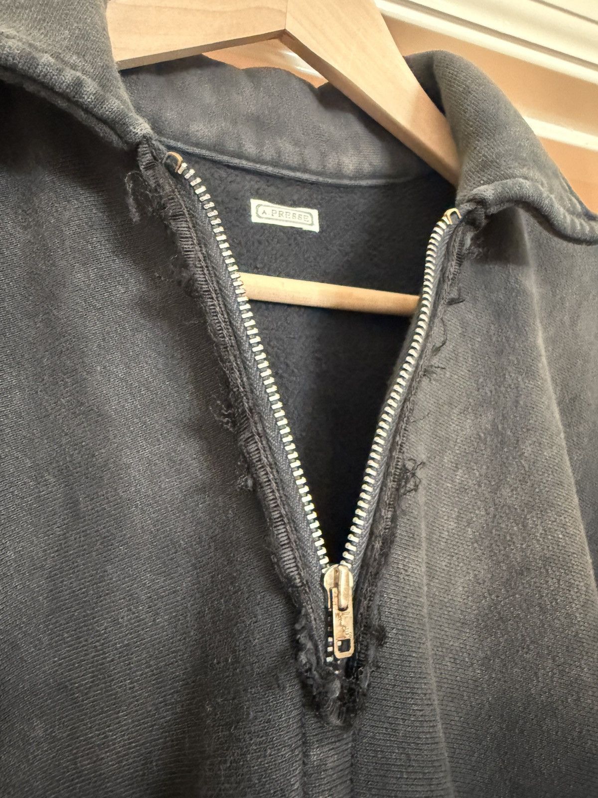A.PRESSE 25AAP-05-09 Vintage Half Zip Sweatshirt BLACK Size 4 Size US L / EU 52-54 / 3 - 3 Thumbnail