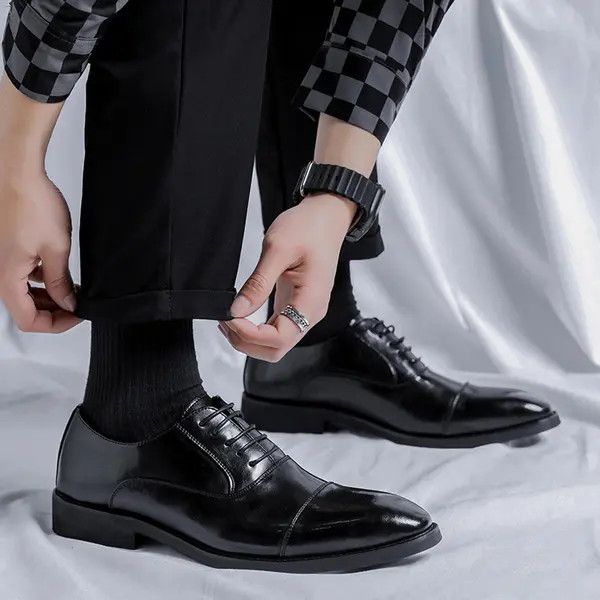 Leather Masumizu x Fuka Stylish Black Dress Shoes for Men Size US 10 / EU 43 - 2 Thumbnail