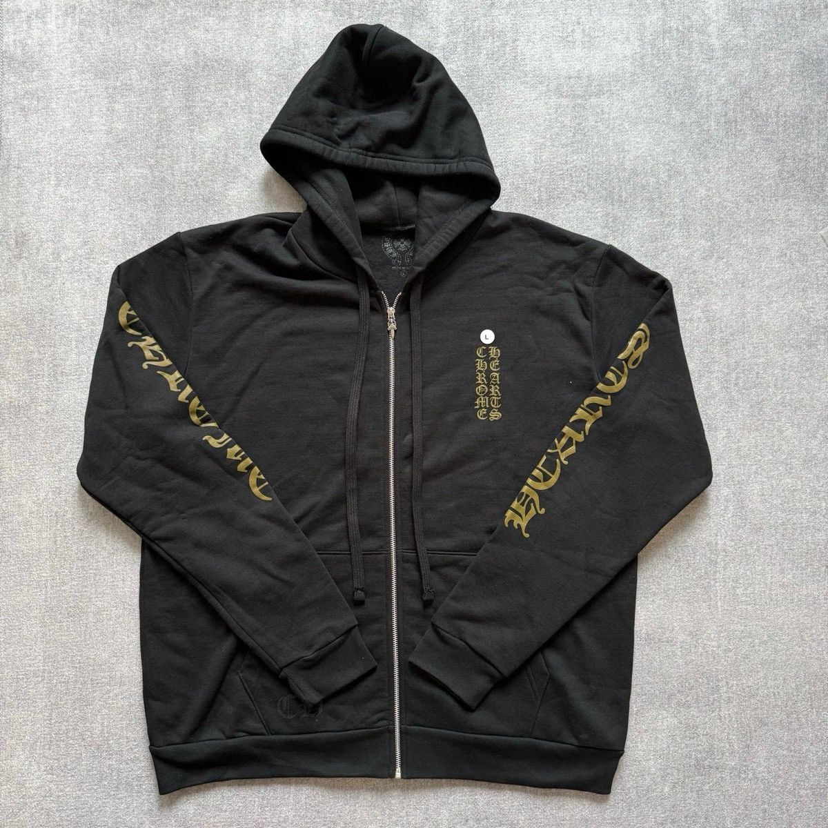 Chrome Hearts Chrome Hearts Black& Gold Glitter Script Zip Up Hoodie Size US L / EU 52-54 / 3 - 1 Thumbnail