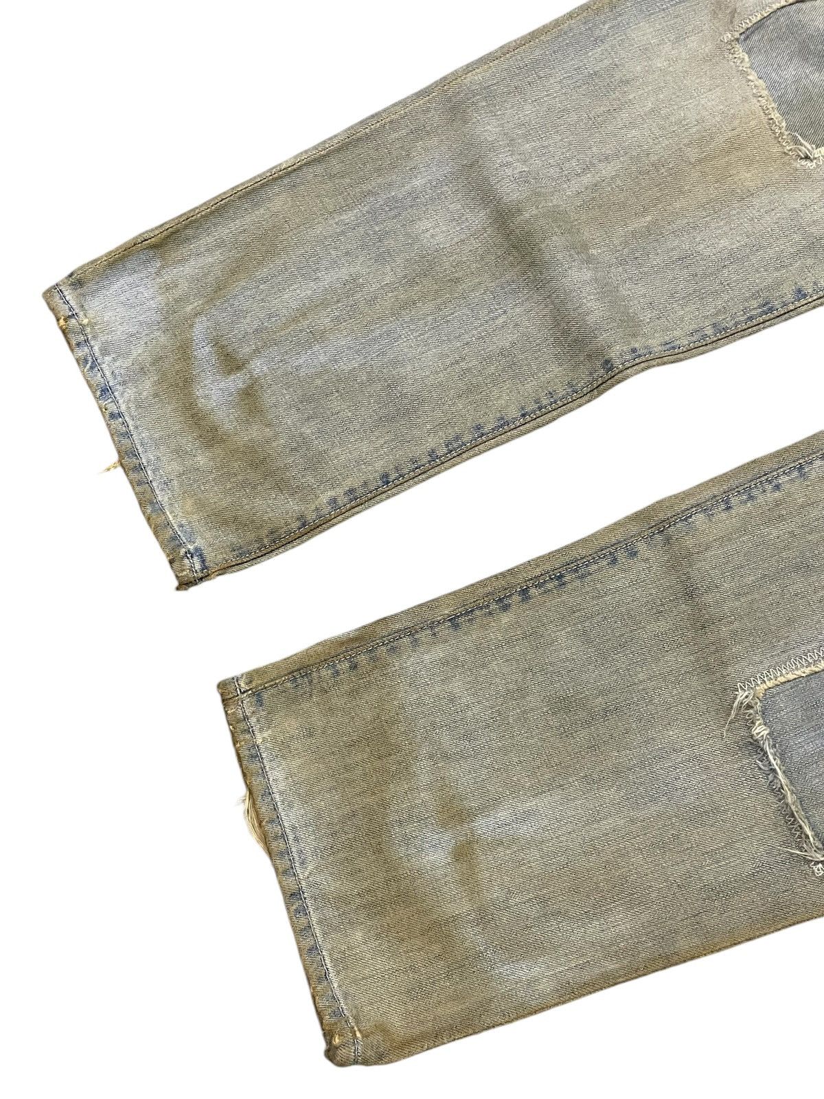 GOSTAR DE FUGA × Hysteric Glamour × Junya Watanabe 6RageBlue Japan Patchwork Distressed Muddy Wash Jeans Size US 34 / EU 50 - 5 Thumbnail