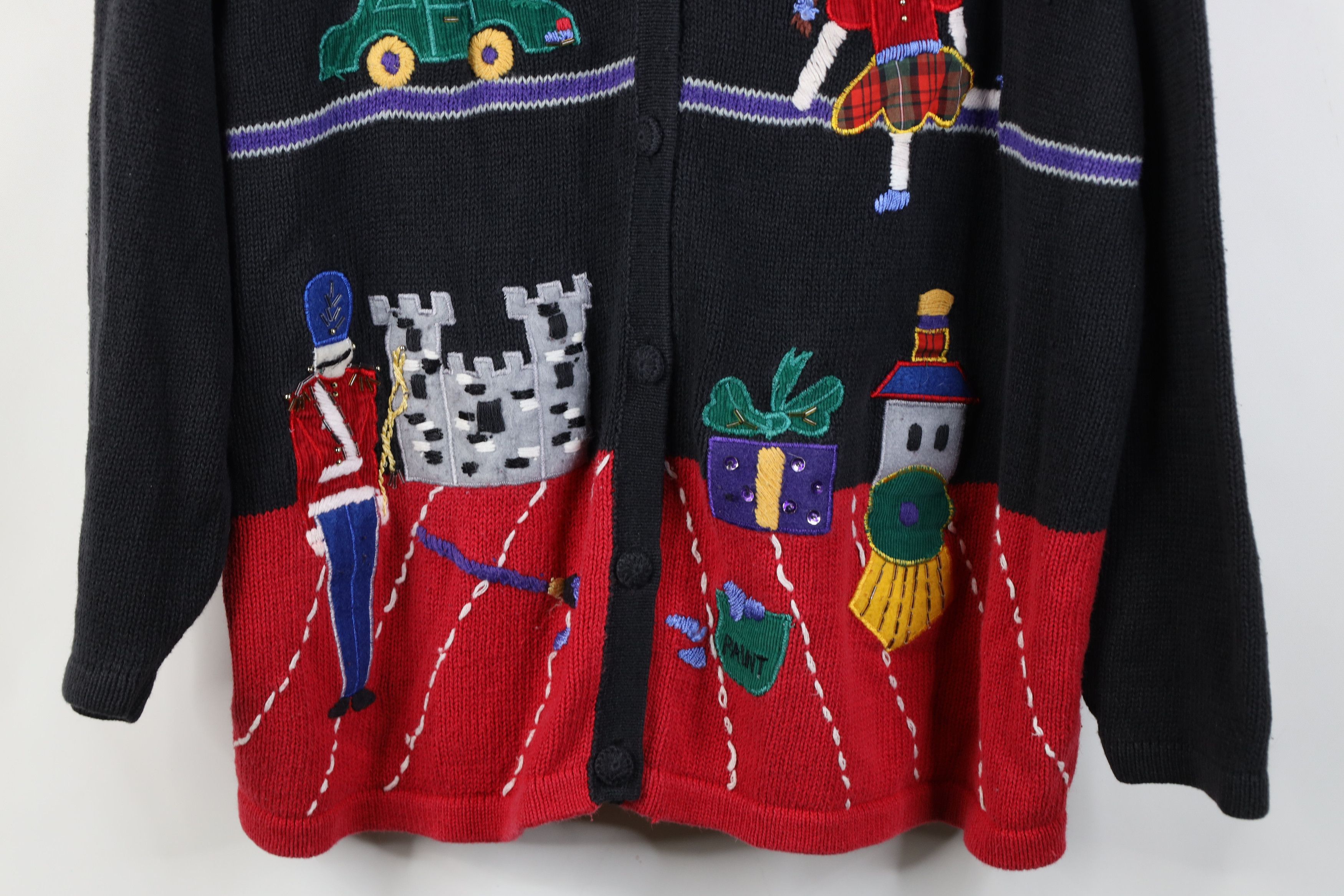 Vintage Vintage 90s Christmas Present Toys Knit Cardigan Sweater Size XXL / US 16-18 / IT 52-54 - 3 Thumbnail