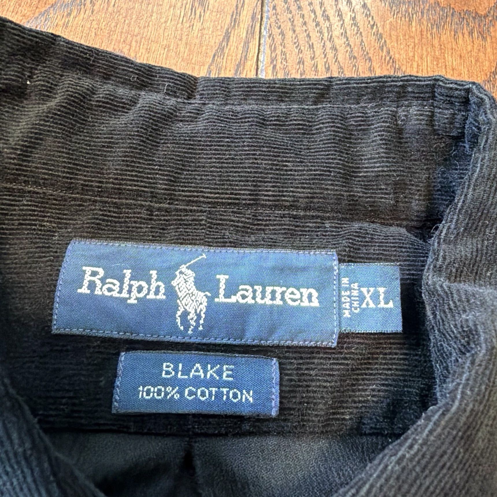 Ralph Lauren Polo Ralph Lauren Shirt Mens XL Black Blake Corduroy Button Down Purple Pony Size US XL / EU 56 / 4 - 2 Thumbnail