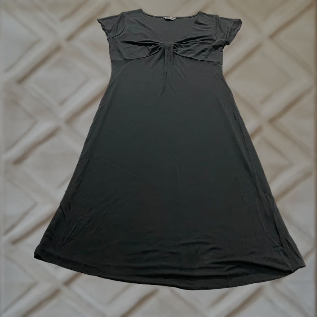 Banana Republic VINTAGE Banana Republic Maxi Dress Women Solid Black Long Stretch Short Sleeve Party Formal Office Casual Spring Summer Fall Winter M Size 32" / US 10 / IT 46 - 1 Thumbnail
