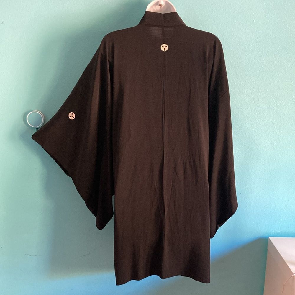 Handmade Japanese Style Black Kimono with Interior Tie One Size Sand Size ONE SIZE - 2 Thumbnail
