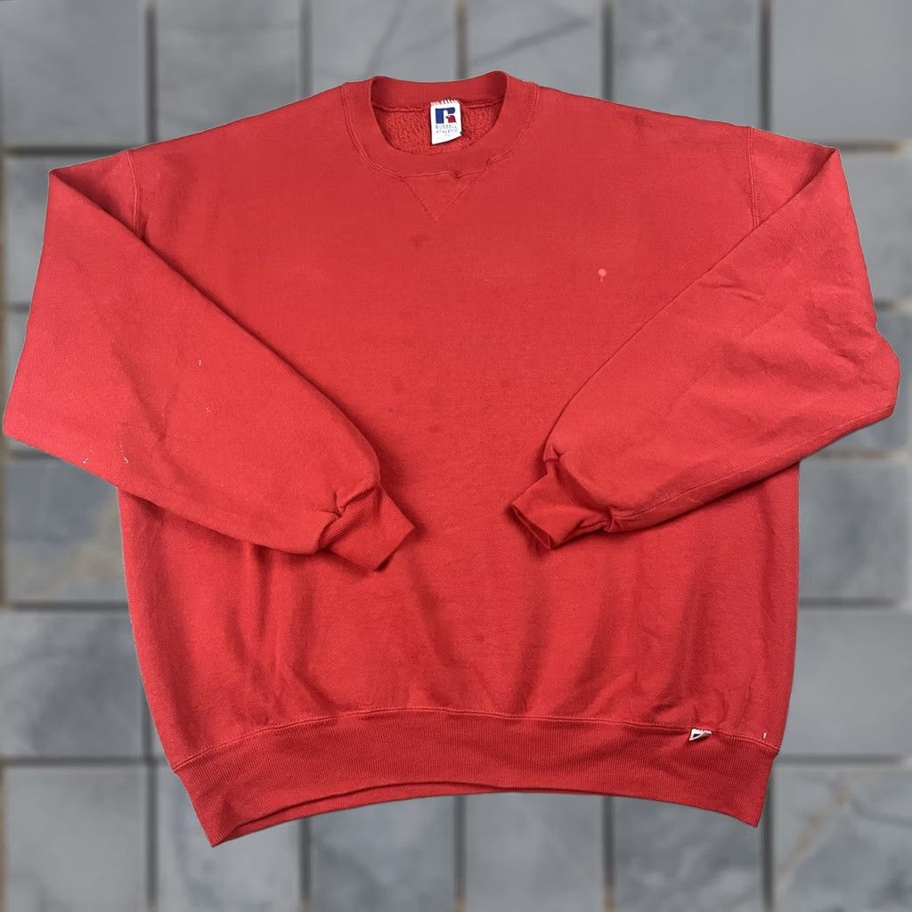 Russell Athletic VINTAGE Russell Athletic Sweatshirt Adult XL Red Crew Neck Pullover Mens Distressed Grunge USA Classic Size US XL / EU 56 / 4 - 1 Thumbnail