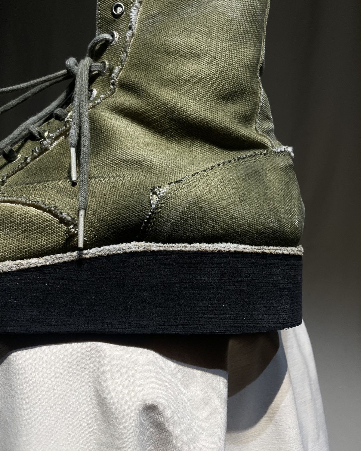 Yohji Yamamoto S/S2013 Yohji Yamamoto Pour Homme - Spray Dyed Canvas Boots Size US 10.5 / EU 43-44 - 12 Thumbnail