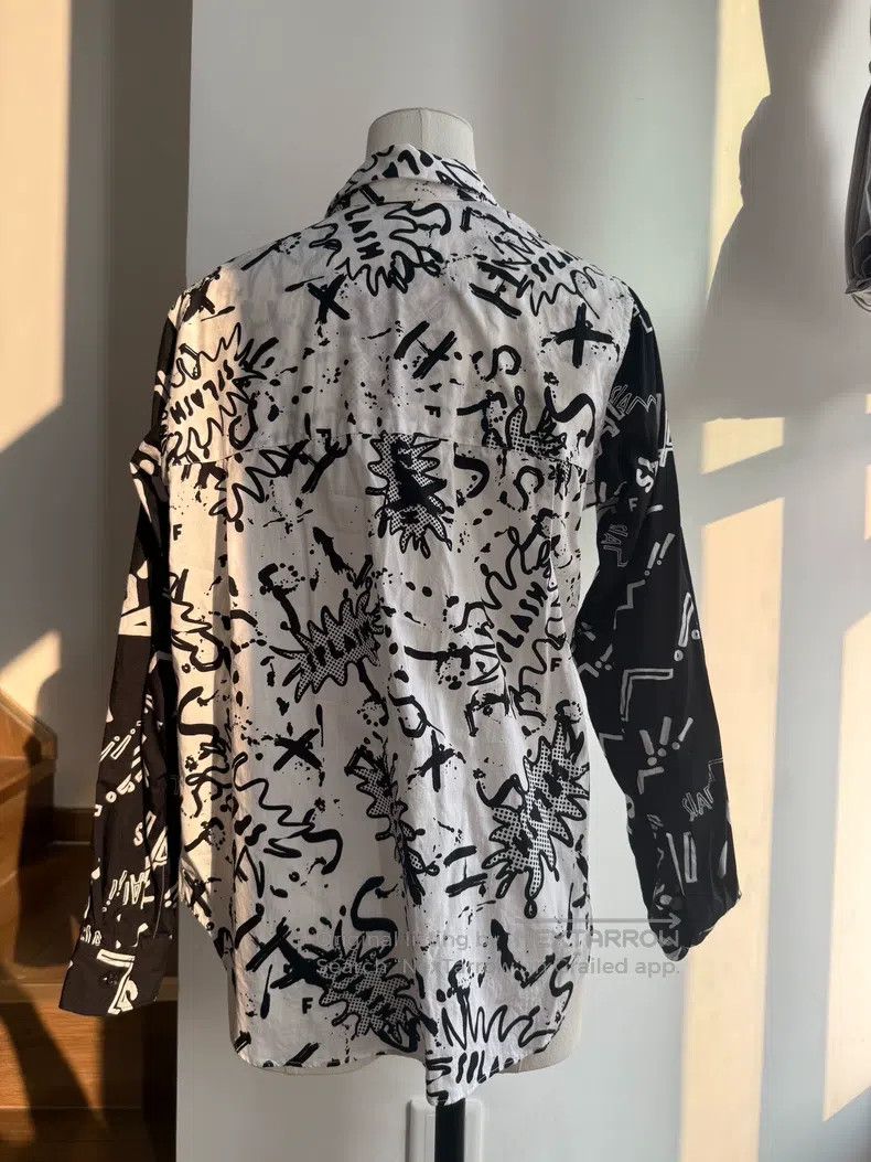 Comme des Garcons Comme des Garcons Black and white stitching graffiti shirt Size S / US 4 / IT 40 - 3 Thumbnail