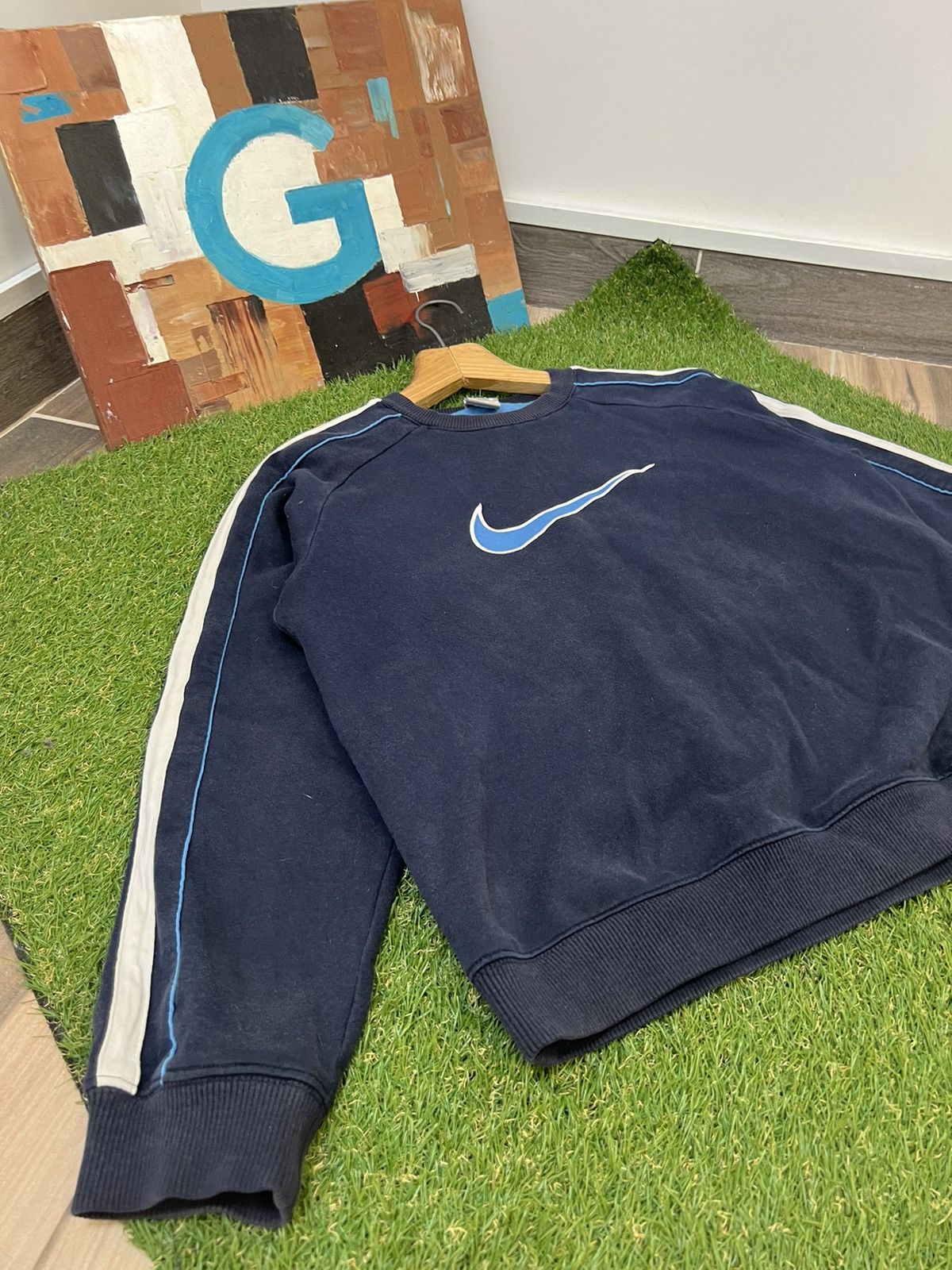 Vintage Vintage Nike Brown Baggy Crewneck Sweatshirt Center Swoosh Size US S / EU 44-46 / 1 - 3 Thumbnail
