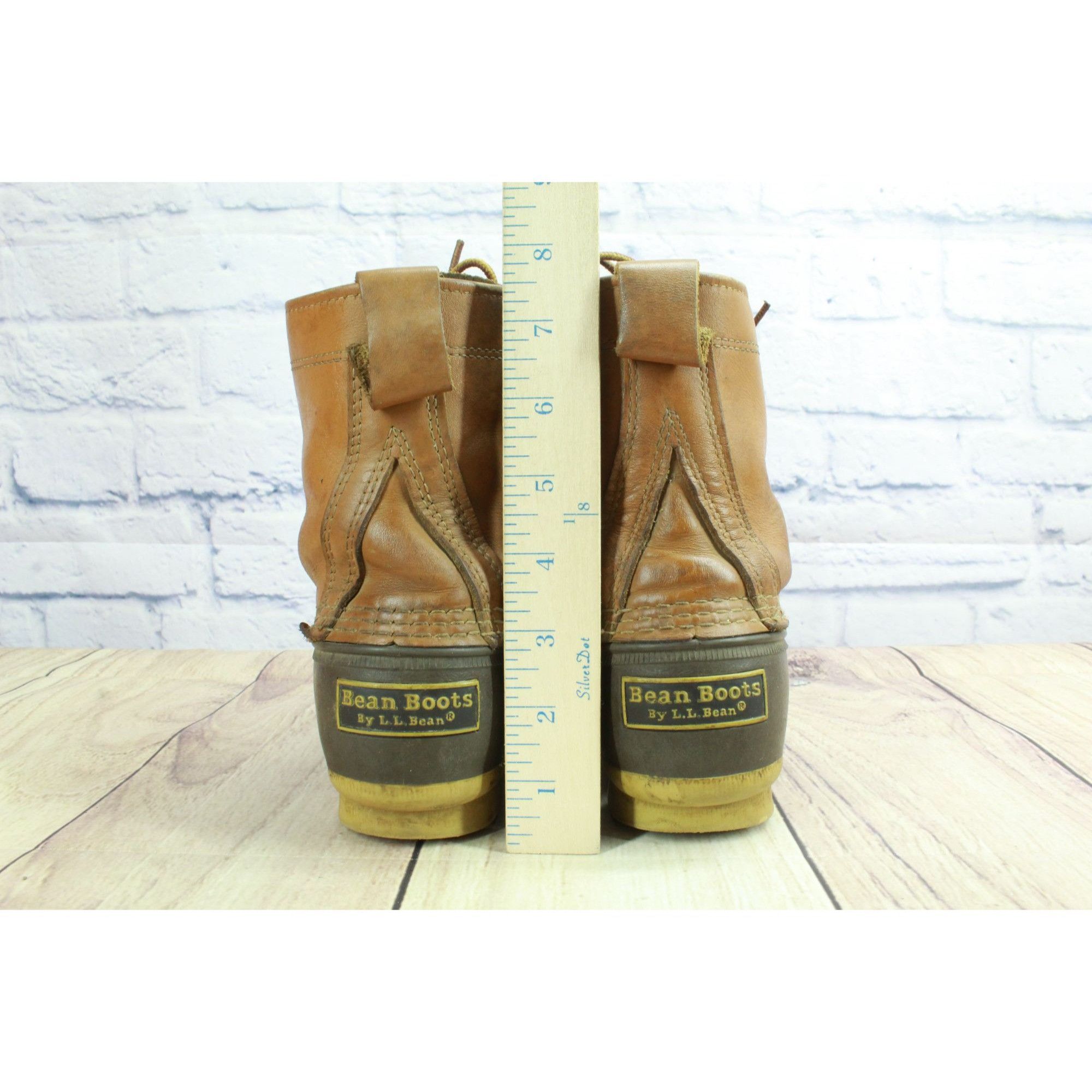 L.L. Bean × Leather LL Bean Women's Leather Lace Up Unlined Ankle Duck Boots Size US 8 / IT 38 - 6 Thumbnail