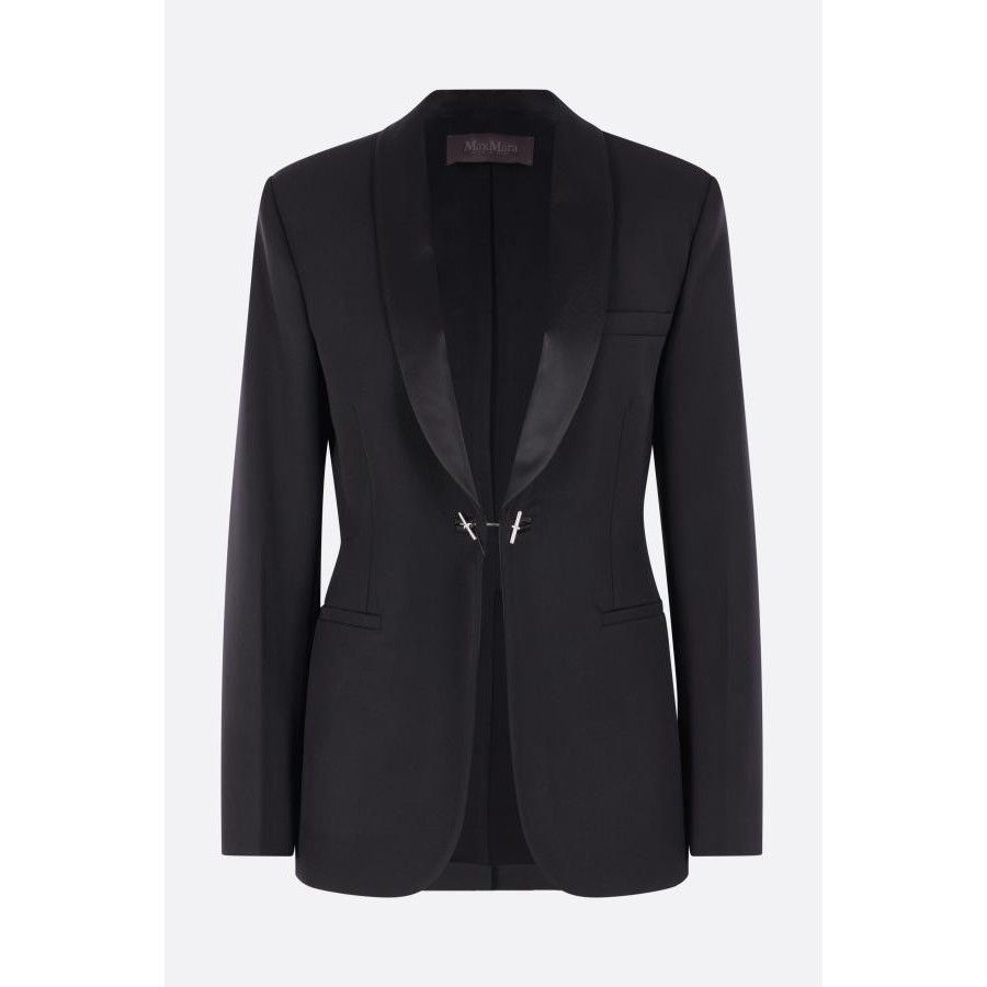Max Mara MAX MARA Giselle Black Gabardine Single-Breasted Jacket New Size M / US 6-8 / IT 42-44 - 1 Thumbnail