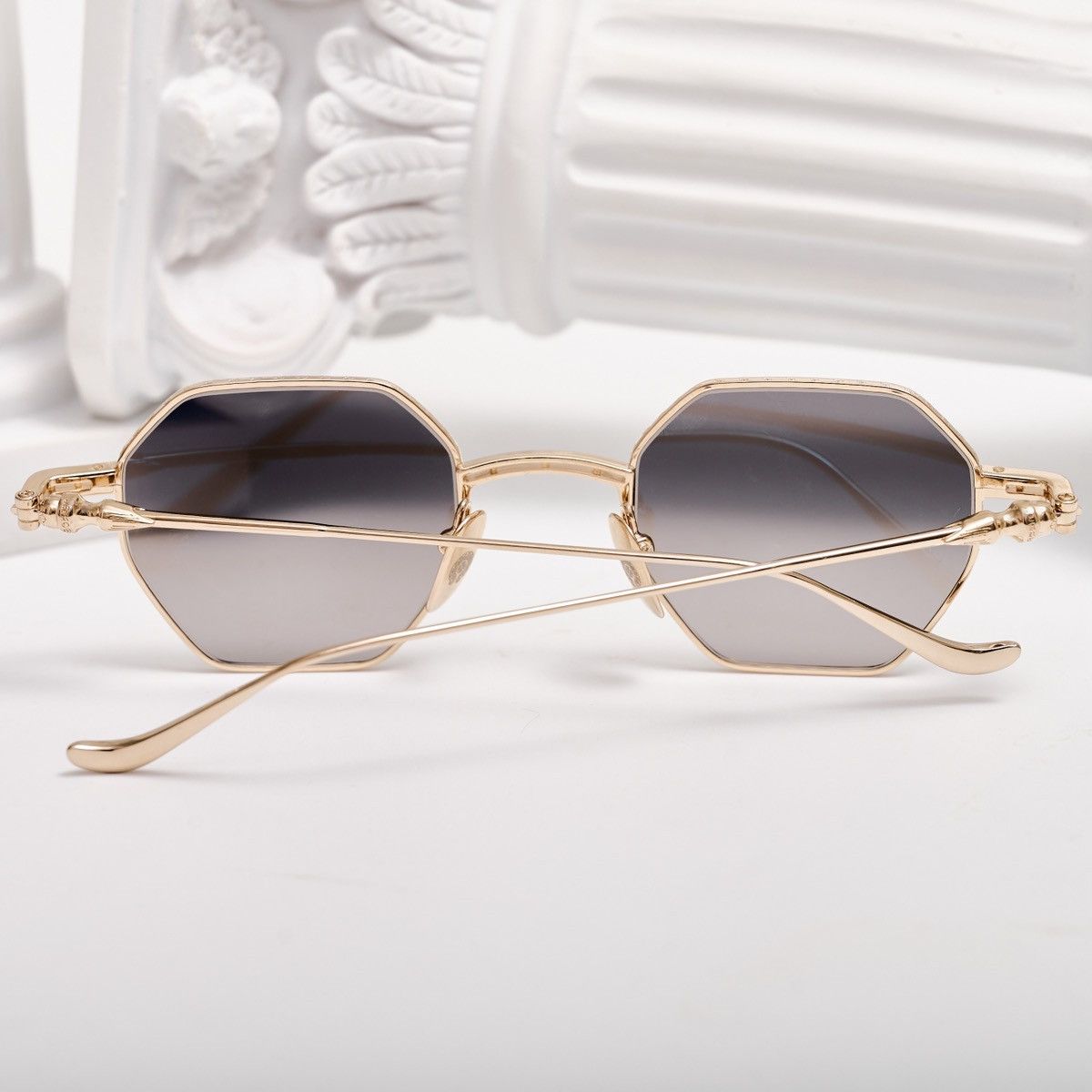 Chrome Hearts CHROME HEARTS EVACULATION MATTE BLACK/GOLD PLATED SUNGLASSES Size ONE SIZE - 7 Thumbnail