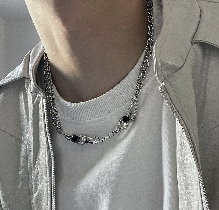 Japanese Brand × Jewelry Retro punk gothic rhinestone layered chain necklace choker Size ONE SIZE - 2 Thumbnail