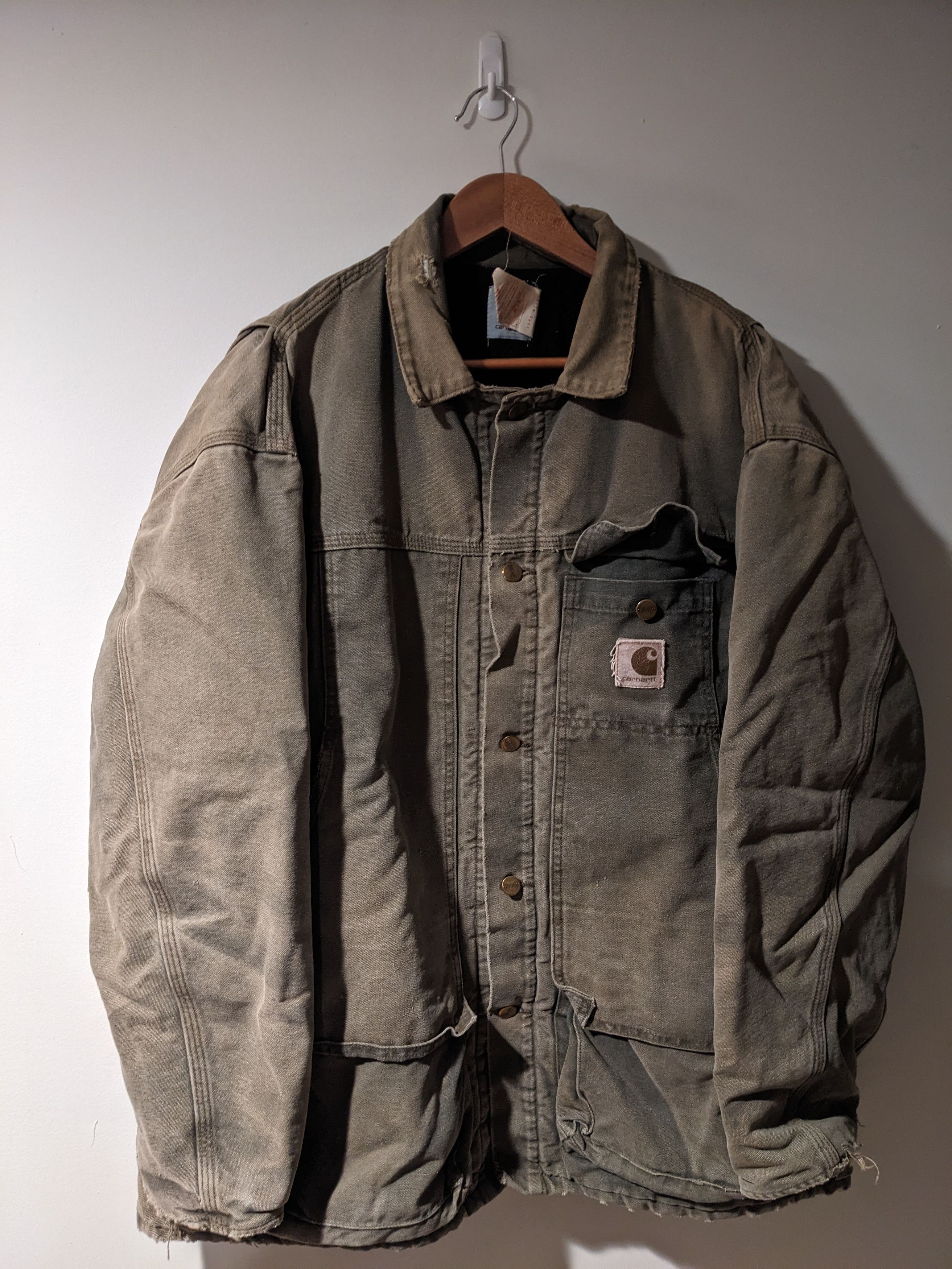 Carhartt × Vintage Vintage 90s Carhartt Jacket Quilt Lined Chore Coat CQ556 Size US XL / EU 56 / 4 - 1 Thumbnail