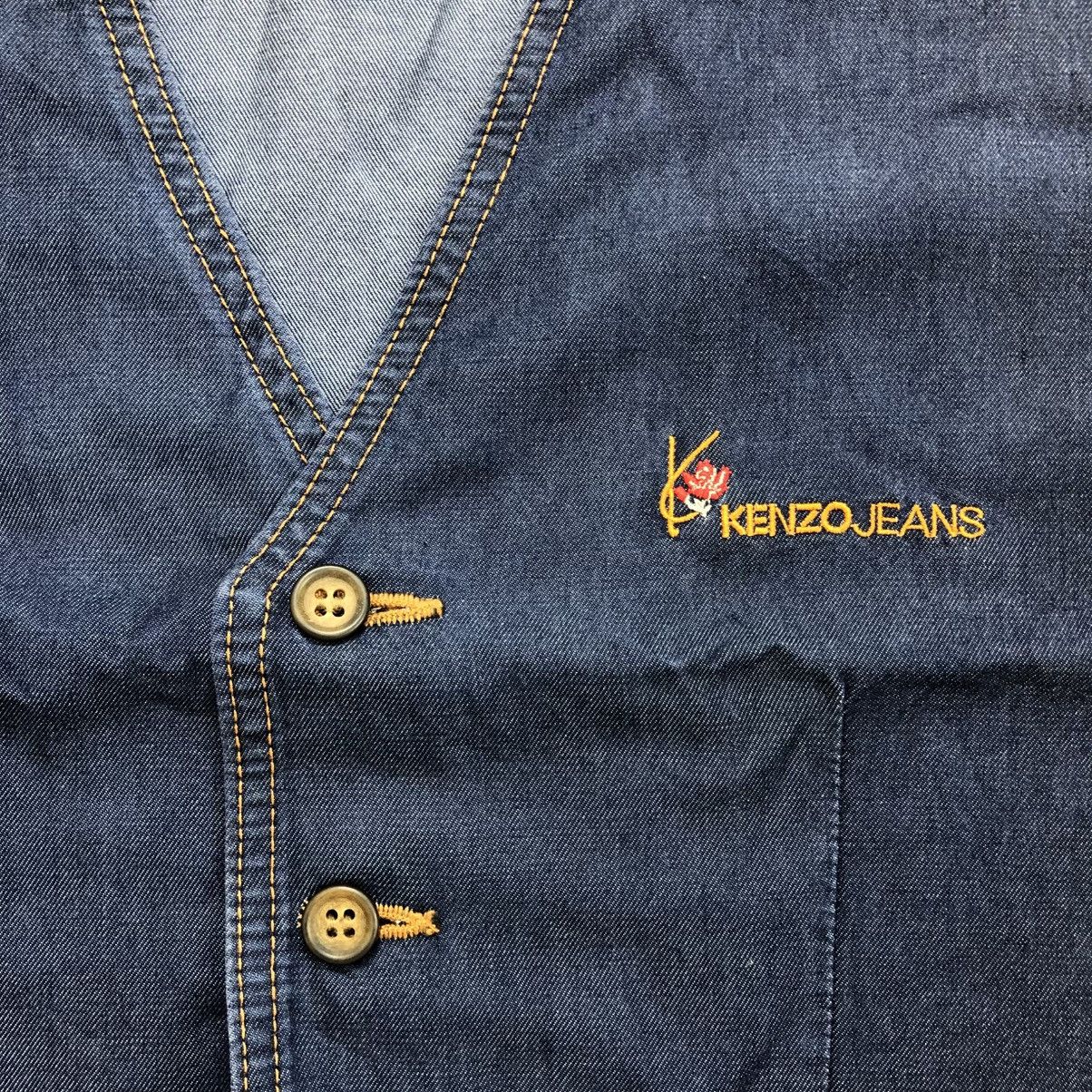 Japanese Brand × Kenzo × Vintage Vintage Kenzo Jeans Asian Double Pocket Denim Vest Size M / US 6-8 / IT 42-44 - 5 Thumbnail