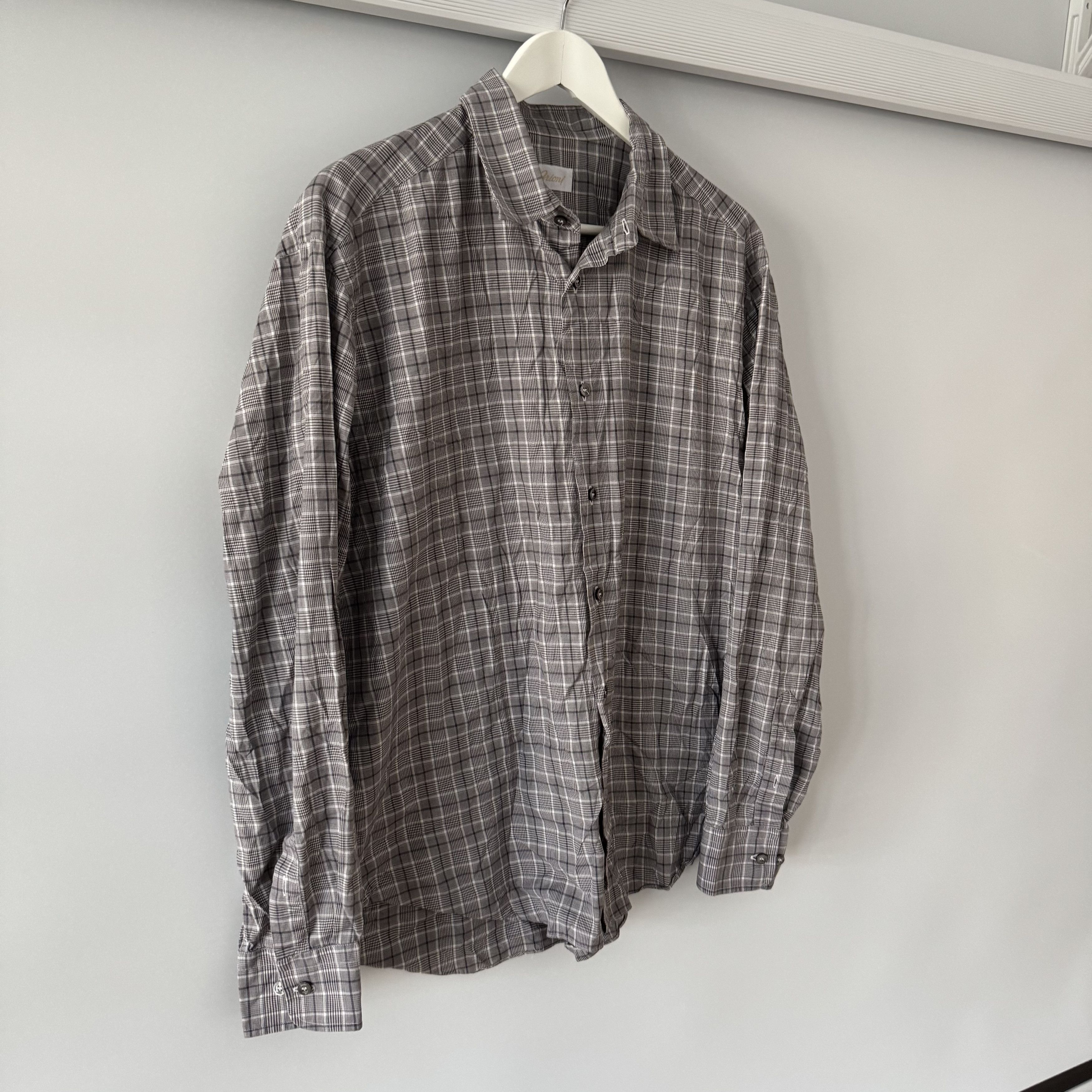 Brioni Men's Brioni Check Casual Button Shirt Size XL Size US XL / EU 56 / 4 - 3 Thumbnail