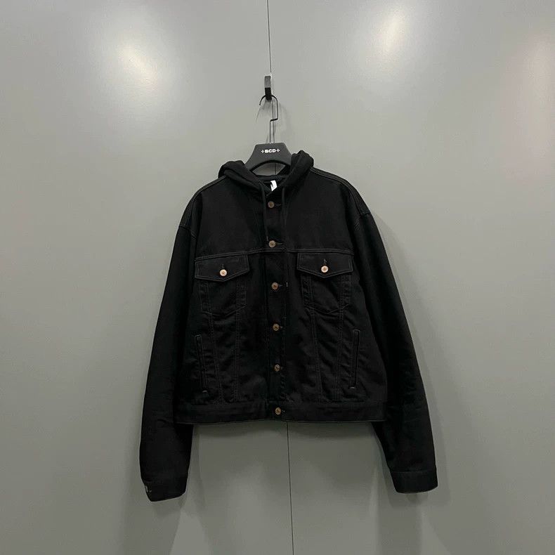 Balenciaga Balenciaga Black Denim Hooded Jacket Size US M / EU 48-50 / 2 - 1 Thumbnail