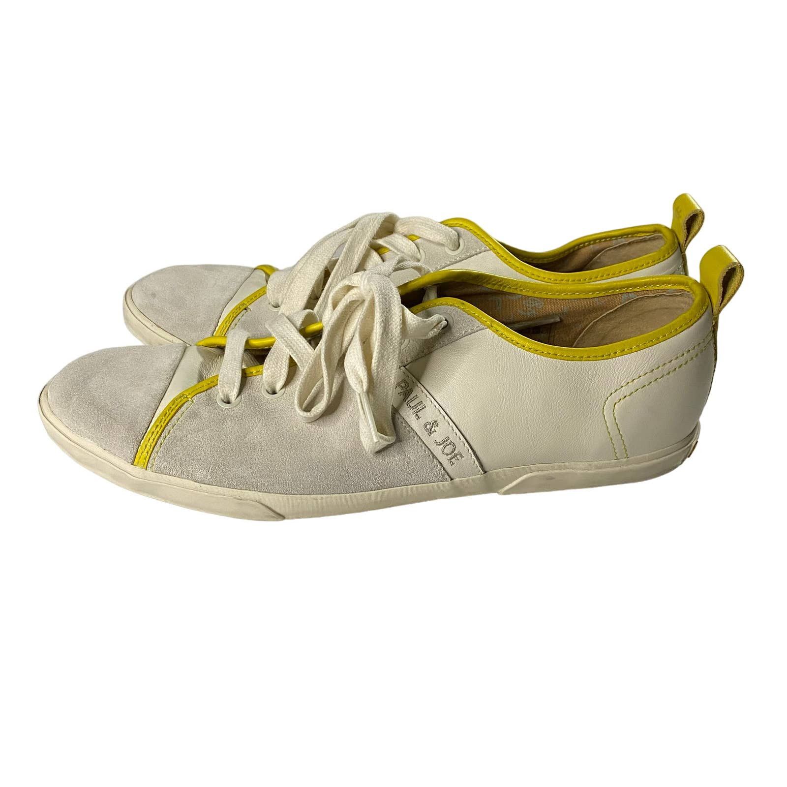 image of Paul Joe Paul & Joe Skinny Suede Leather Sneakers Men's 43 Us 10 in White