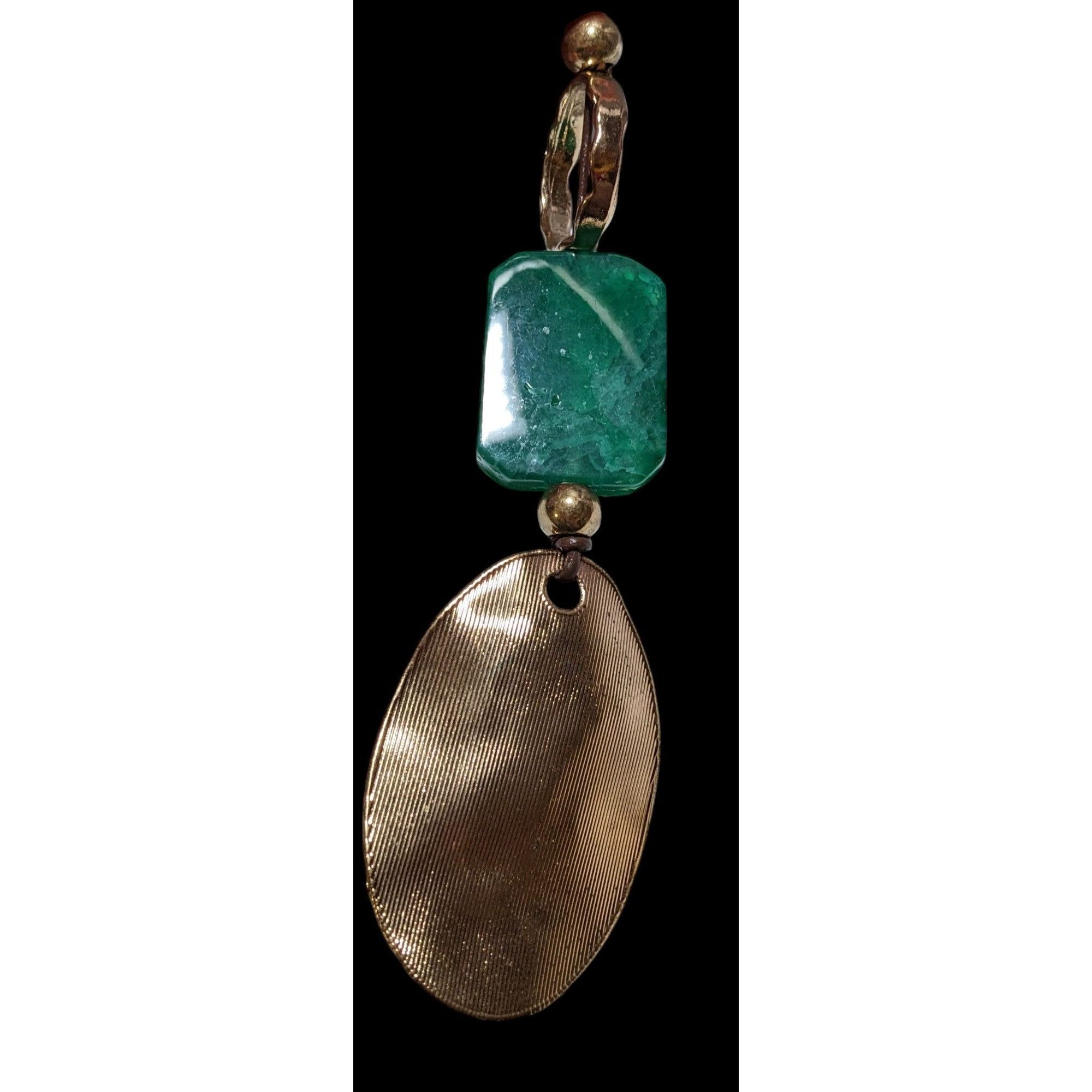 Other Vintage Bohemian Green And Gold Chunky Statement Necklace Size ONE SIZE - 1 Thumbnail