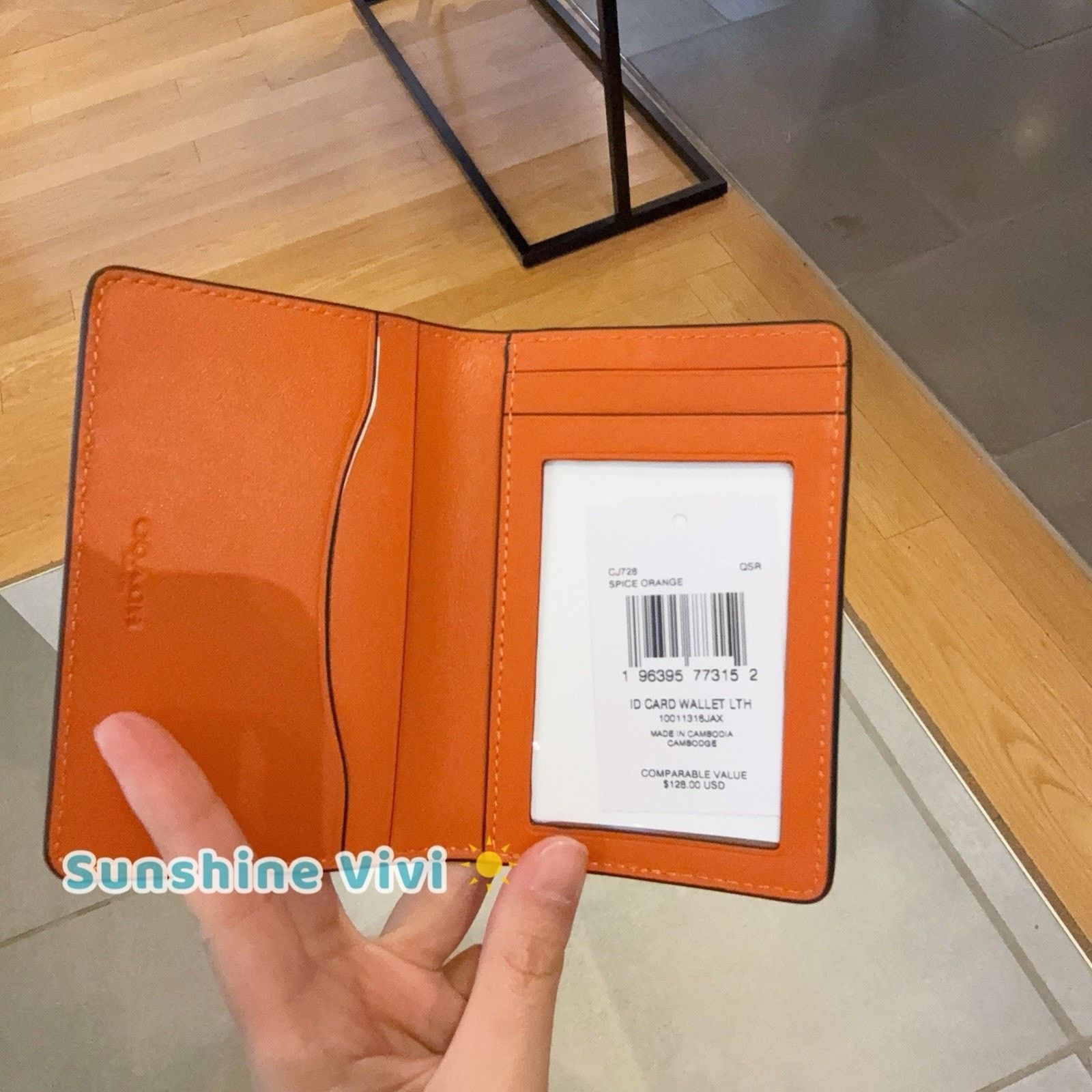 Coach NWT Coach CJ728 Id License Credit Card Wallet Leather Orange Size ONE SIZE - 4 Thumbnail