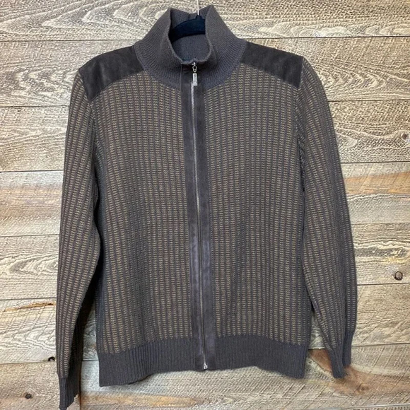 Moncler Vintage Moncler Brown Cardigan Sweater Size Large Zip Front Size US L / EU 52-54 / 3 - 1 Thumbnail