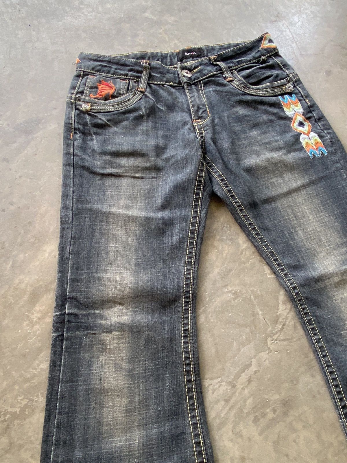 Hysteric Glamour × Japanese Brand Flare Jeans Maxia Embroidered Navajo Design Size 30" / US 8 / IT 44 - 4 Thumbnail