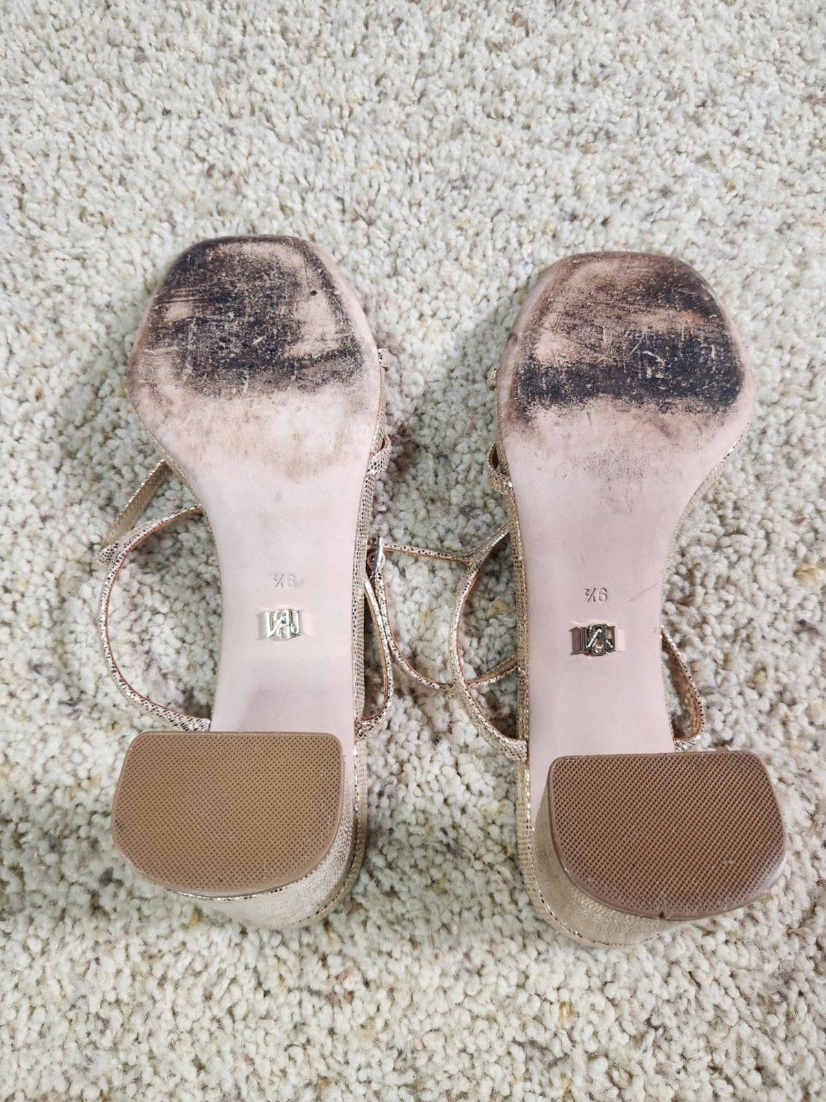 Other Badgley Mischka Metallic Gold Strappy Heel Sandals [9.5] Size US 9.5 / IT 39.5 - 5 Thumbnail