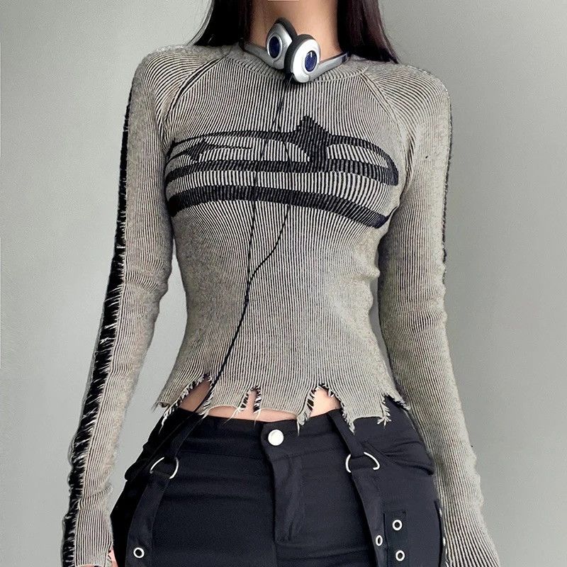 Japanese Brand Women Long Sleeve Jumpers Ripped Vintage Sweater Size S / US 4 / IT 40 - 2 Thumbnail
