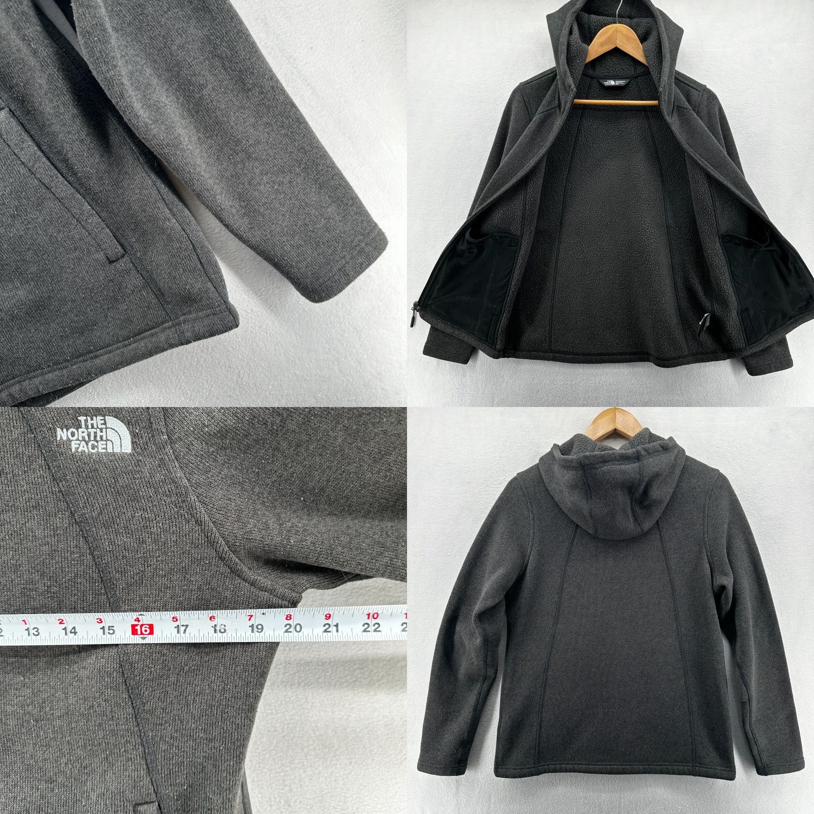The North Face The North Face Fleece Jacket Gray Womens Size M Hooded Long Sleeve Full Zip Jacket Women M Gray The North Face Outdoor Winter Logo Basic Jacket Size M / US 6-8 / IT 42-44 - 8 Thumbnail