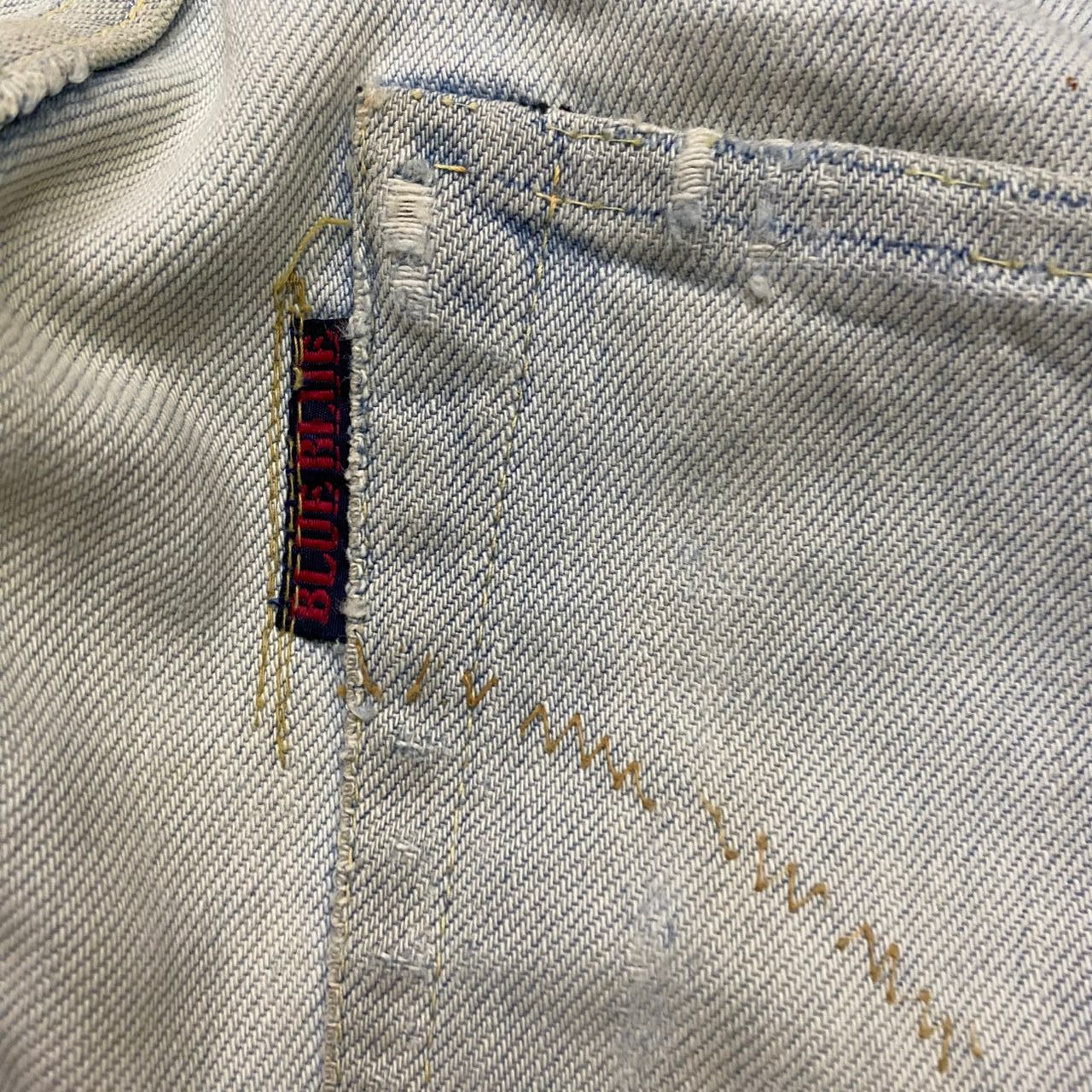 Blue Blue Japan Vintage 90s Blue Blue Japan Selvegde Patchwork Denim Size US 29 - 11 Thumbnail
