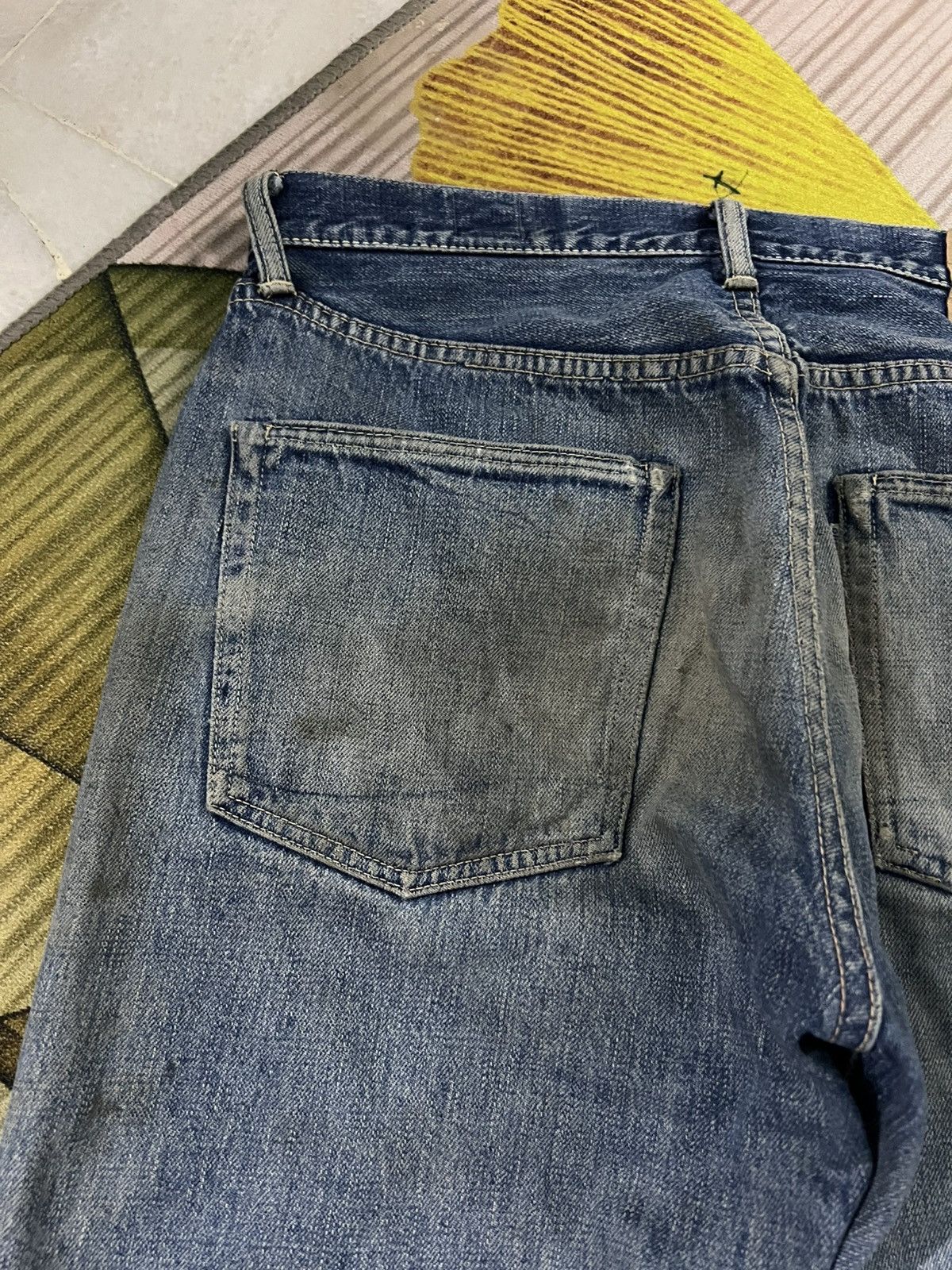 💥Vintage Orslow 105 Selvedge Mud Wash Jean