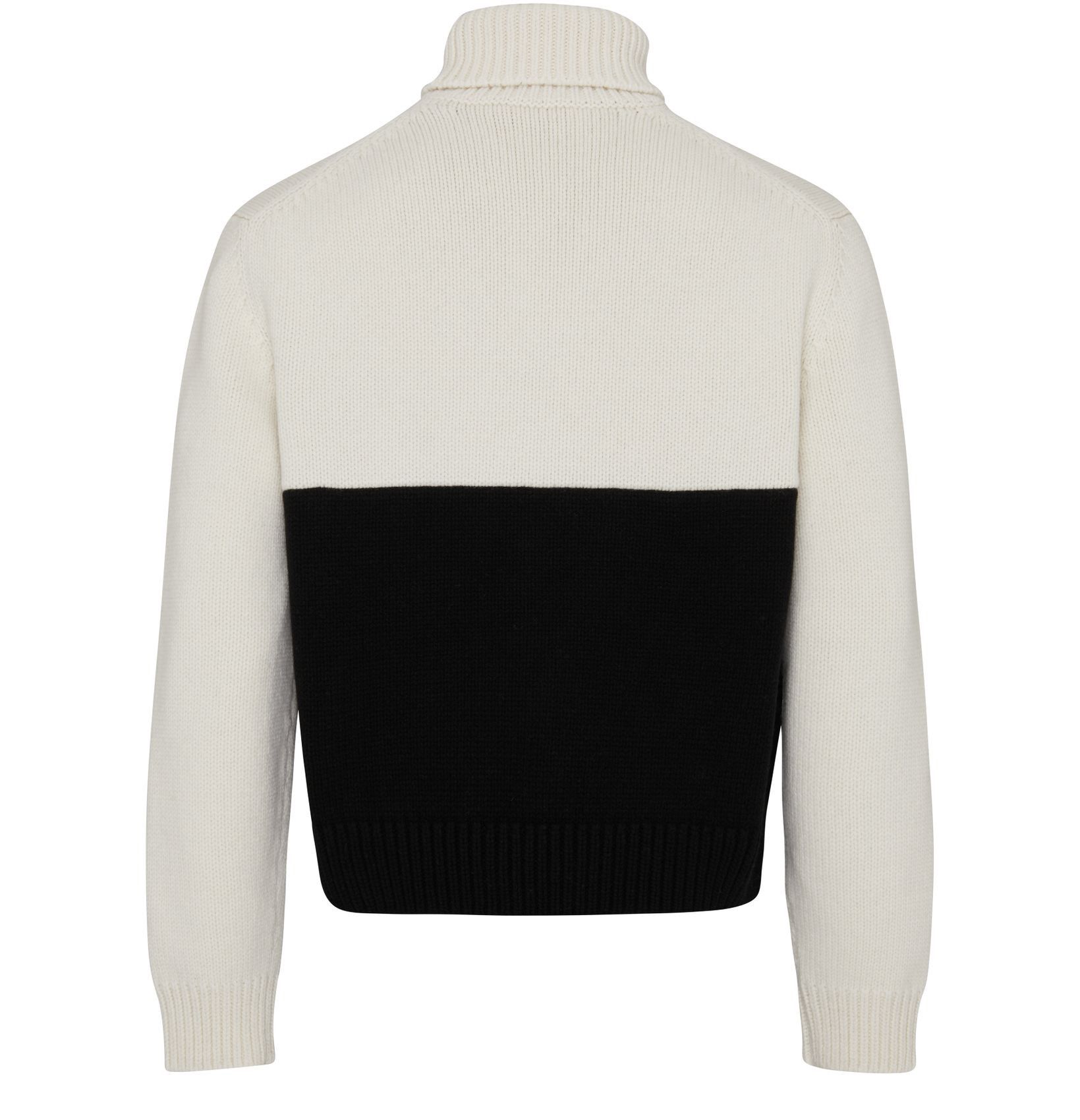 Alexander McQueen o1y1024 Turtleneck Sweater in White & Black Size US M / EU 48-50 / 2 - 3 Thumbnail