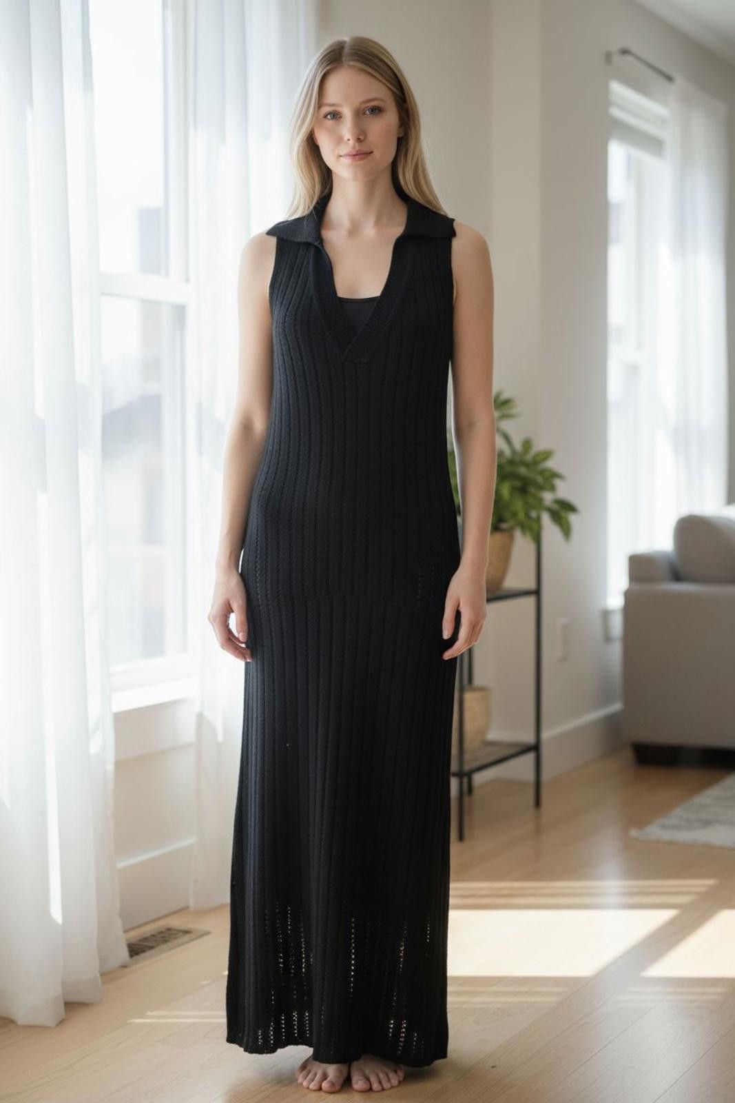 Other DOKOTOO Black Sleeveless Maxi Dress with Collar Size M / US 6-8 / IT 42-44 - 1 Thumbnail