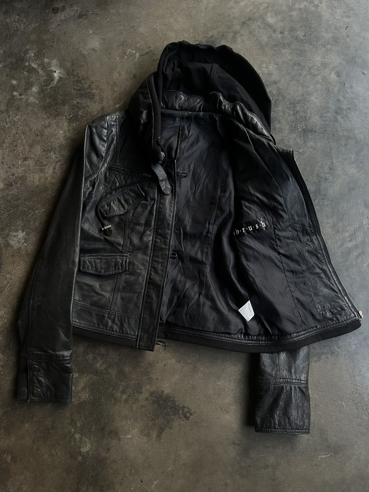 Isamu Katayama Backlash JAPANESE B.R.U.S.H BONO LEATHER JACKET ZIP MULTI POCKET VKEI Size US S / EU 44-46 / 1 - 4 Thumbnail