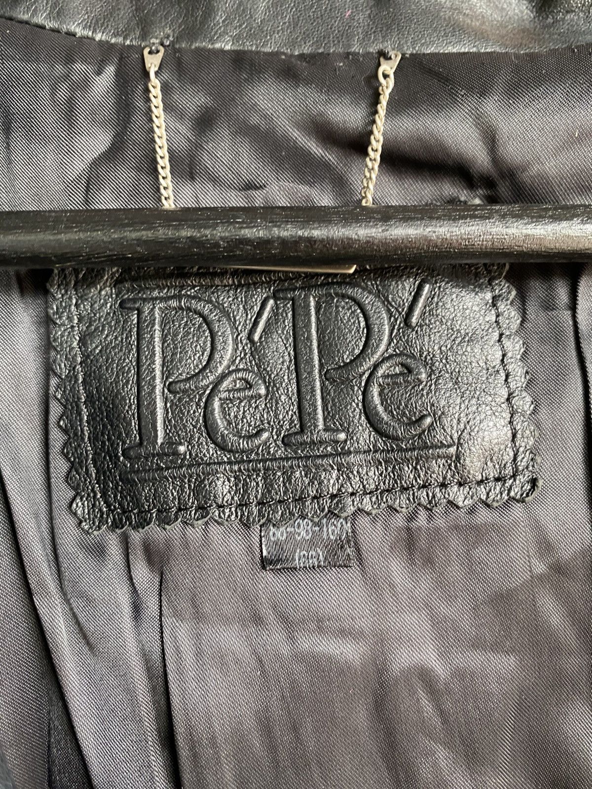 Pepe Jeans Vintage PePe Black Jacket Oversized Real Leather Coat Size L / US 10 / IT 46 - 6 Thumbnail
