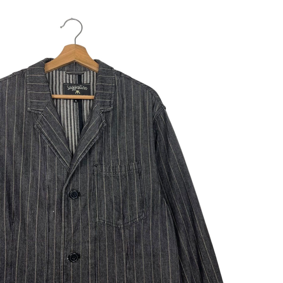Japanese Brand Japanase Brand Suggestion Stripe Button Coat Jacket Size US L / EU 52-54 / 3 - 5 Thumbnail