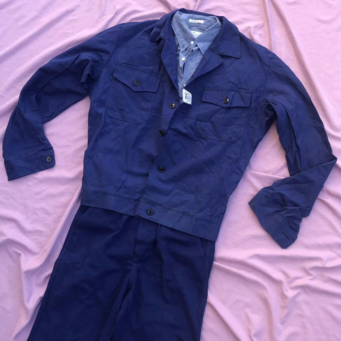 Other × Self Edge NWT SELVEDGE 80s CROPPED CHORE JACKET Size US M / EU 48-50 / 2 - 7 Thumbnail