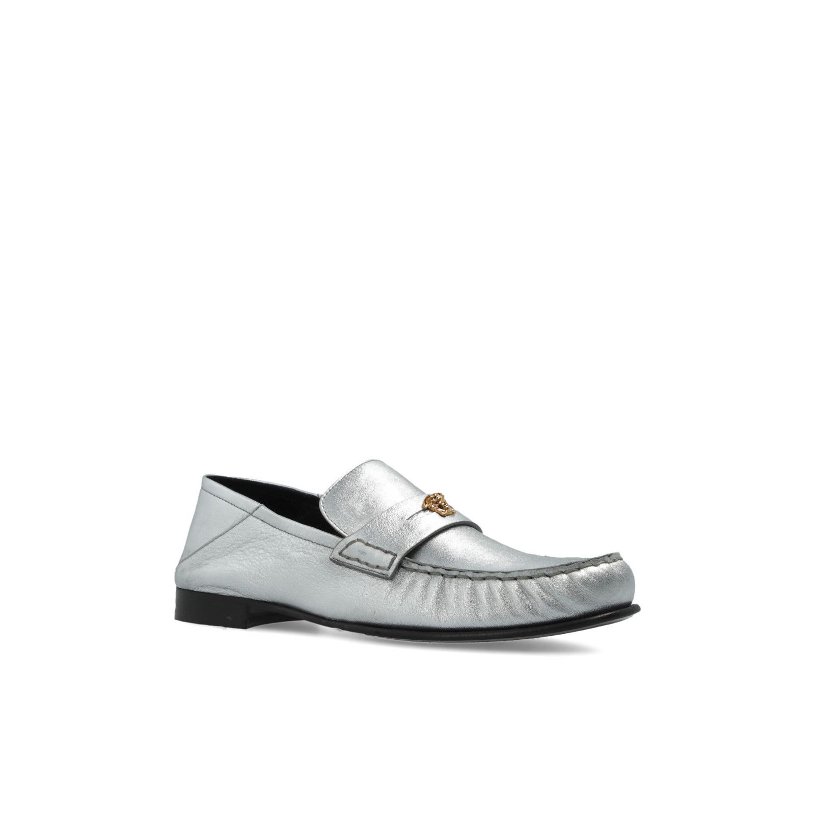 Versace VERSACE Medusa Silver Leather Loafers New And Authentic (Wom Size US 8 / IT 38 - 2 Thumbnail