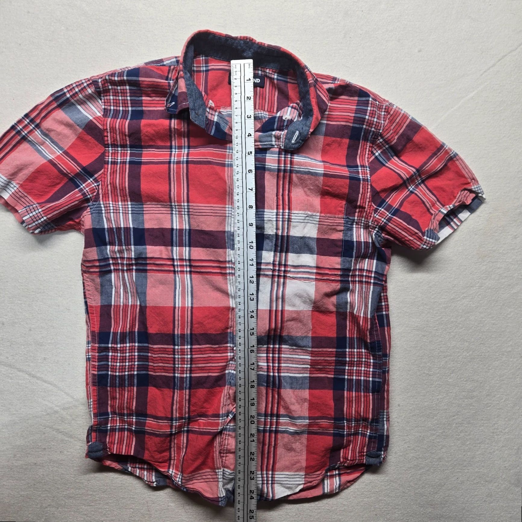 Lands' End Lands' End Shirt Men Button-Up Plaid Short Sleeve Red Cotton Adult S Small 14 14.5 Classic Preppy Button-Down Mens Size US S / EU 44-46 / 1 - 6 Thumbnail