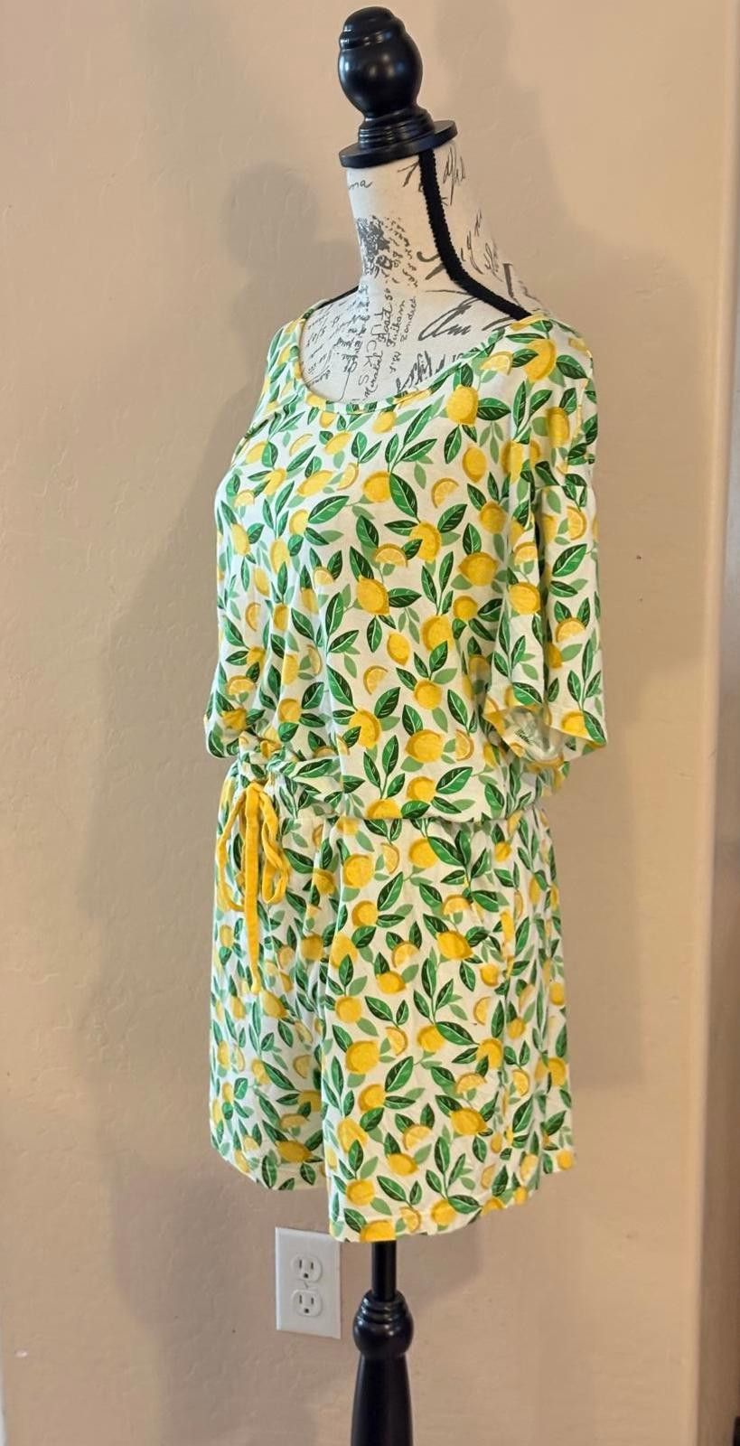 Other Cute Lemon Print Romper with Drawstring Waist Size 32" / US 10 / IT 46 - 3 Thumbnail