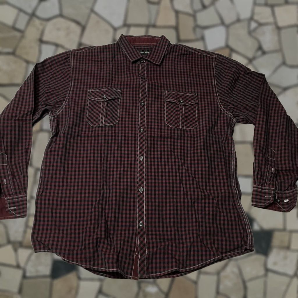 Vintage Michael Brandon Casual Shirt XL with Thread Accents Long Sleeve purple stripe Size US XL / EU 56 / 4 - 1 Thumbnail