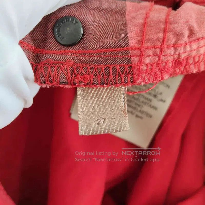 Burberry Burberry Red Cotton Casual Pants for Women. Size 23" - 4 Thumbnail