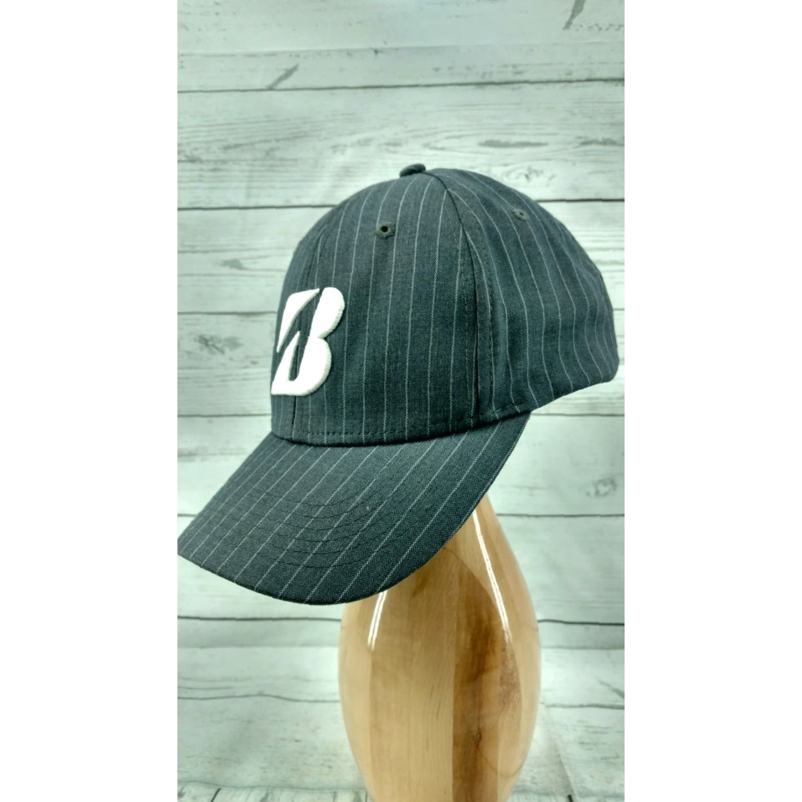 Vintage Bridgestone Golf Gray Pinstripe Baseball Hat Strapback Men Adjustable Polyester blend Cap Size ONE SIZE - 3 Thumbnail