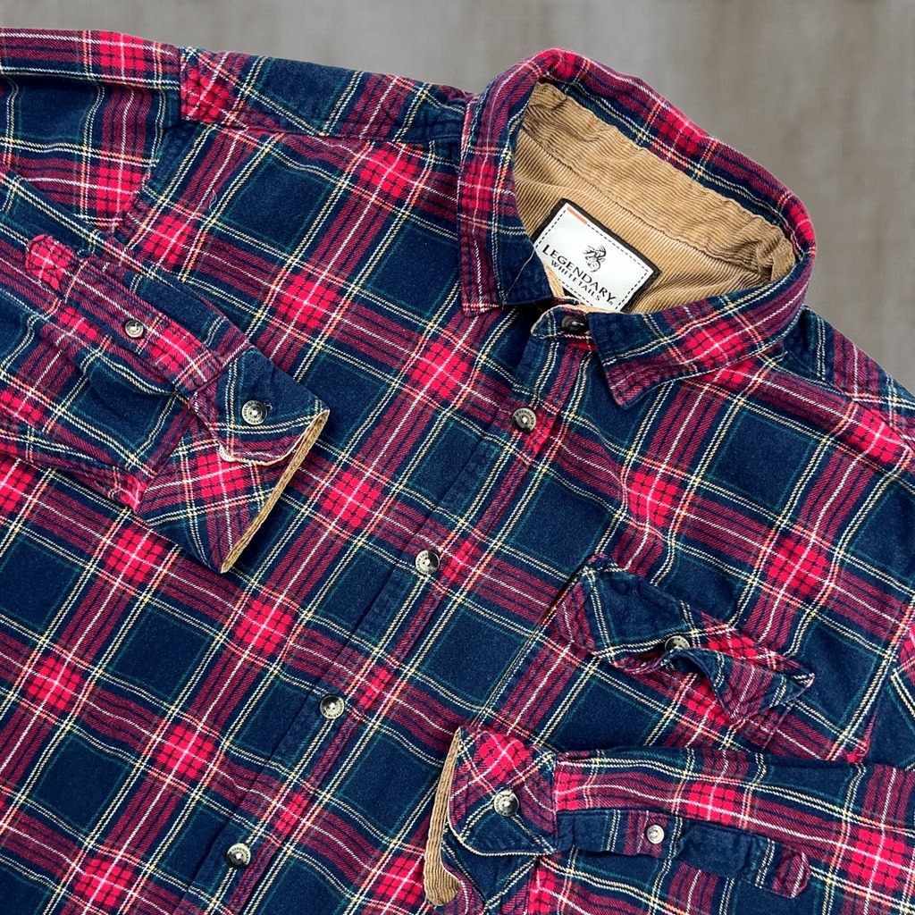 Vintage Legendary Whitetails Flannel Shirt Men L Blue Plaid Buck Camp Button Up Size US L / EU 52-54 / 3 - 1 Thumbnail