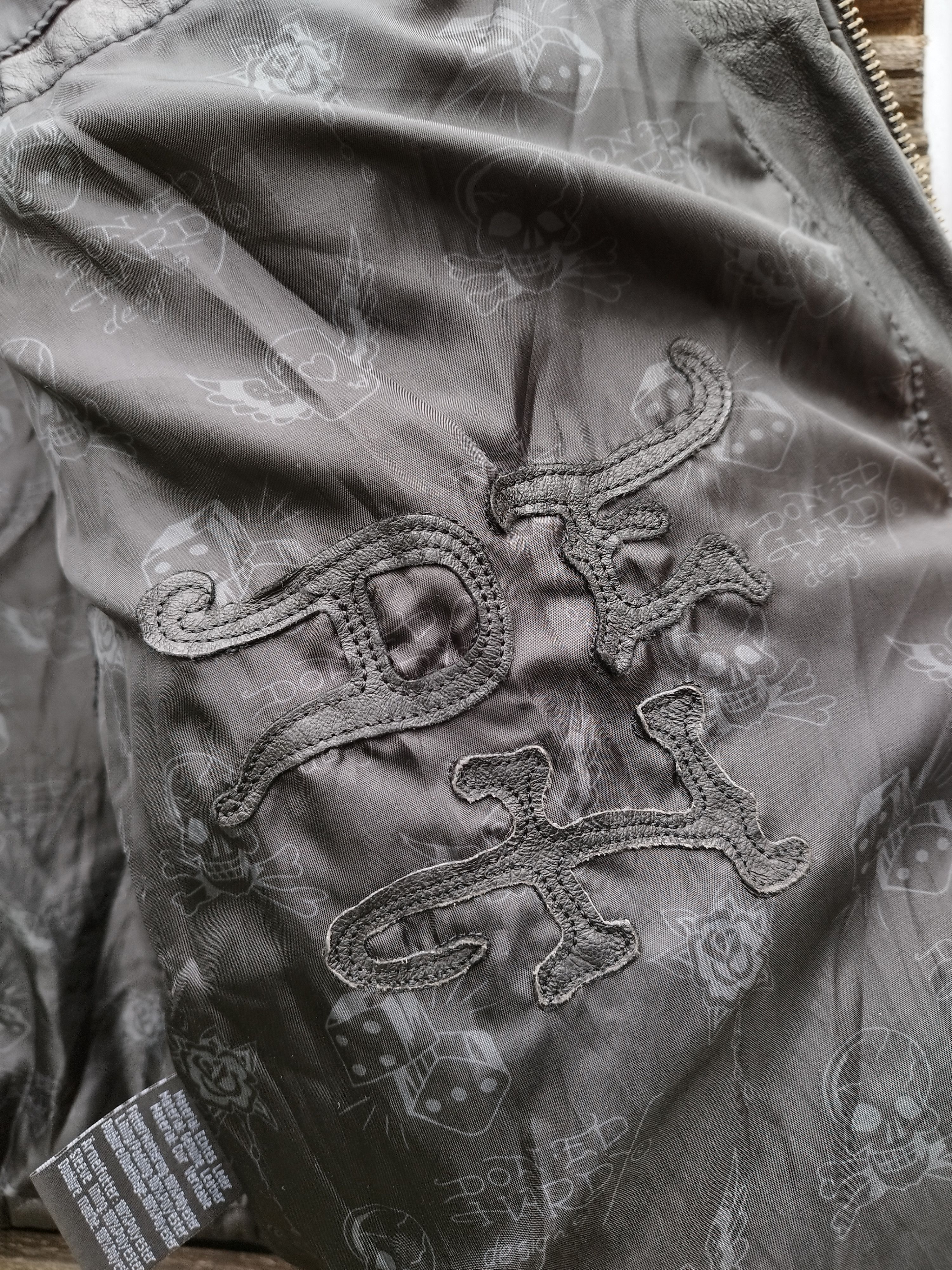 Ed Hardy Vintage Ed Hardy Leather Puffer Jacket Christian Audigier Size US XXL / EU 58 / 5 - 18 Thumbnail