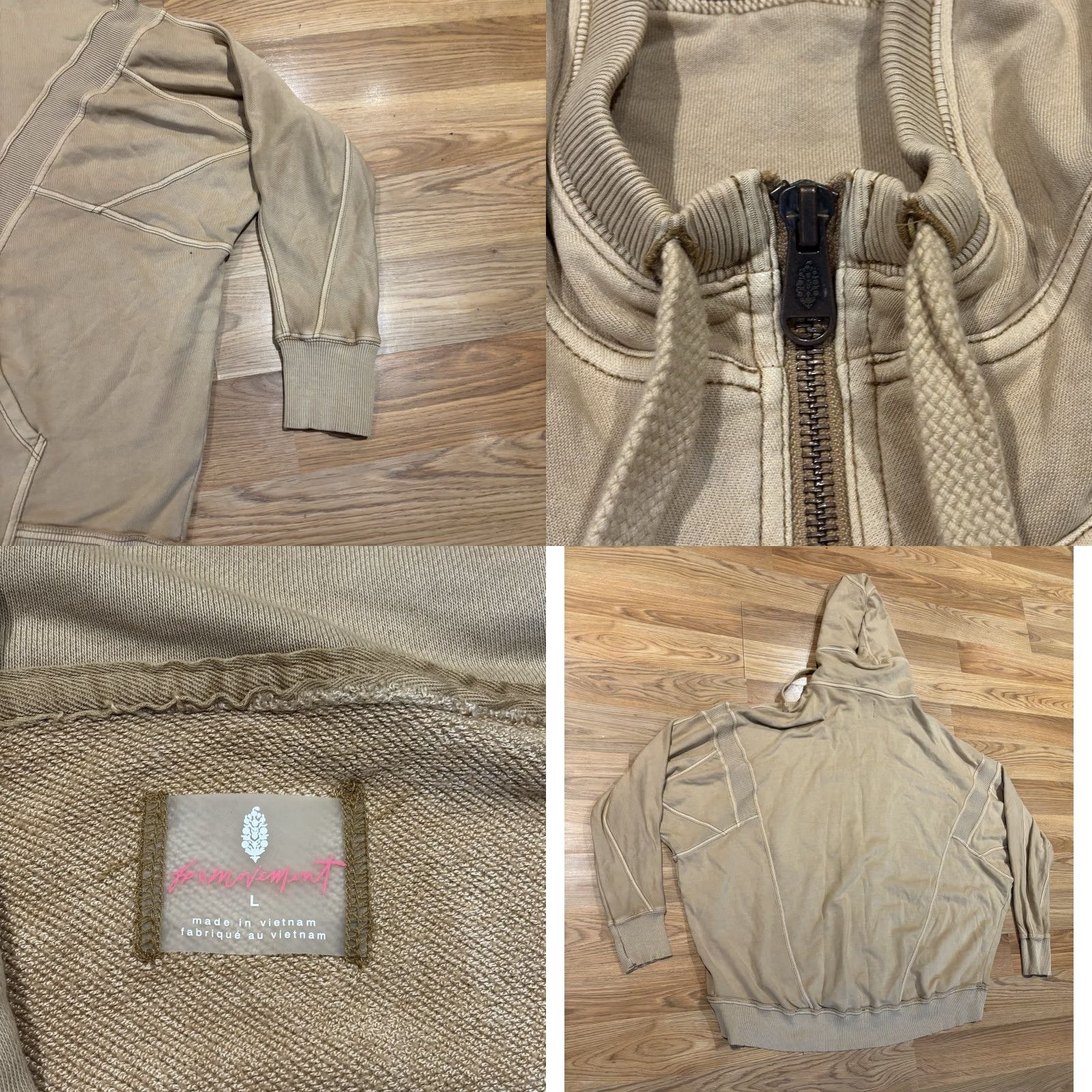 Free People Free People Movement Sweatshirt All Your Love Zip Hoodie Oversized Sand Size L Women Size L / US 10 / IT 46 - 8 Thumbnail