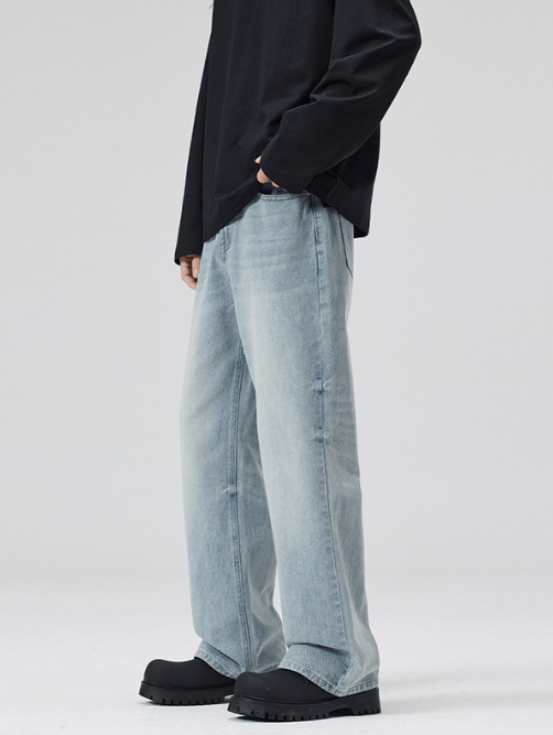 Japanese Brand × Jean American trendy cleanfit washed light blue high street jeans Size US 32 / EU 48 - 3 Thumbnail