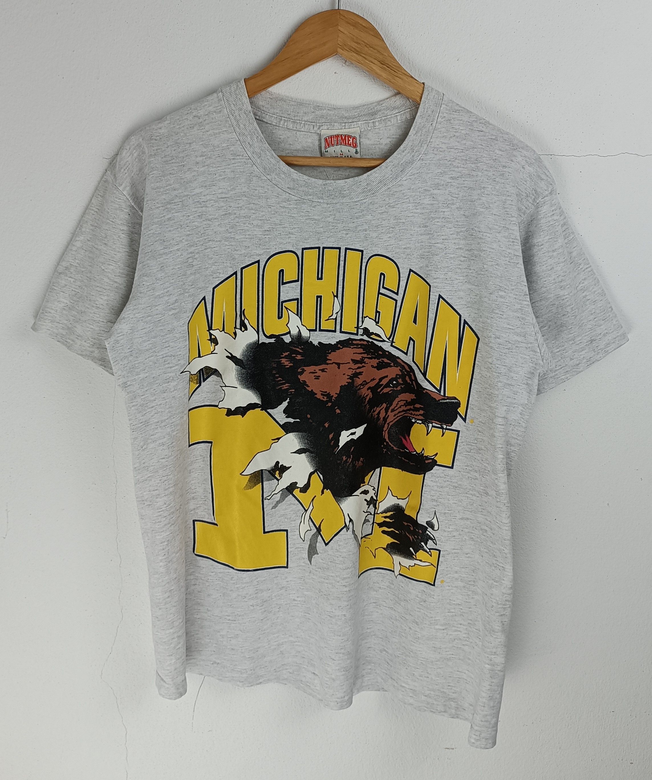 NFL VINTAGE 90'S MICHIGAN WOLVERINE BACKHIT TEE Size US M / EU 48-50 / 2 - 3 Thumbnail