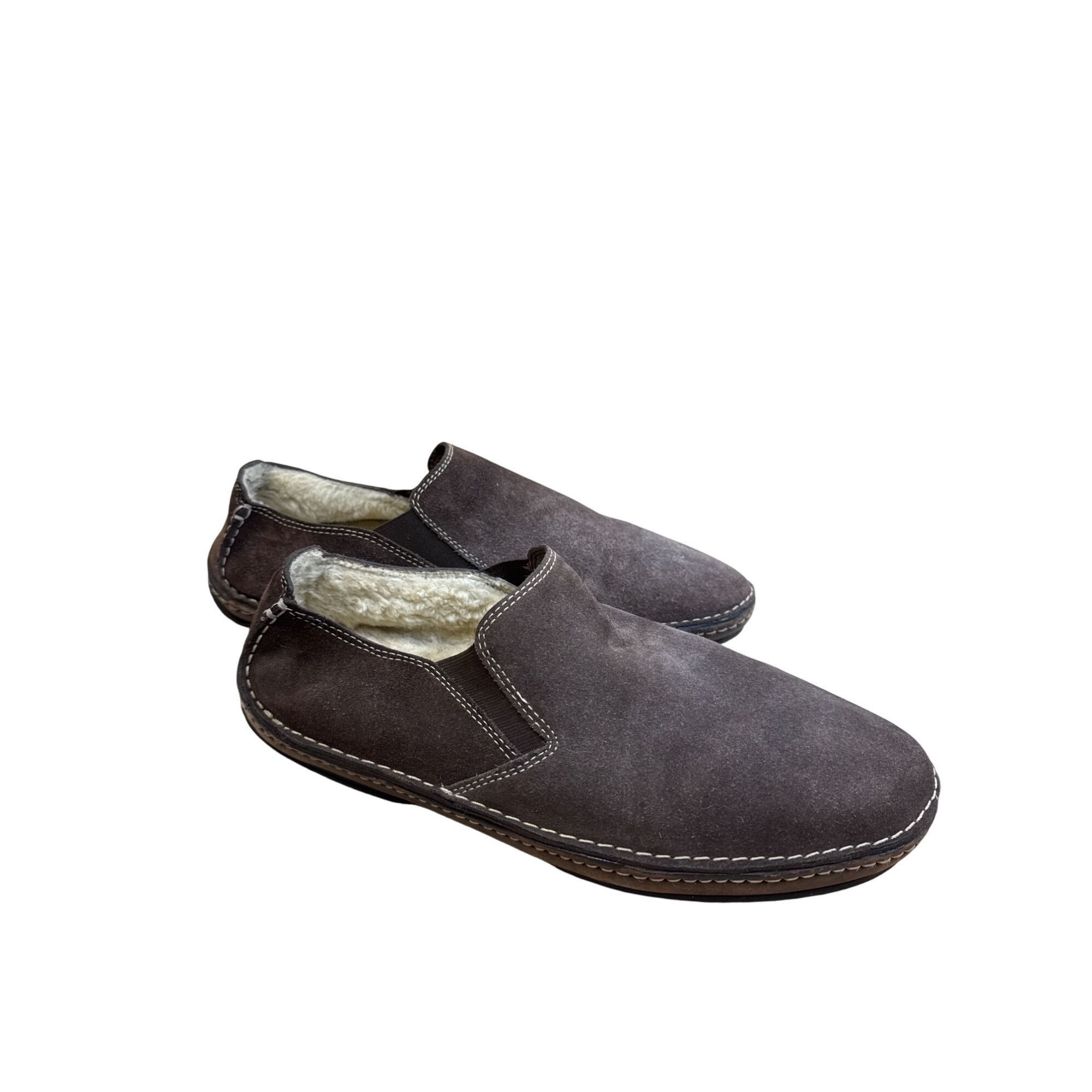 Cole Haan Cole Haan Mens Faux Fur Lined Brown Suede Slipon Loafers Siz Size US 9.5 / EU 42-43 - 4 Thumbnail