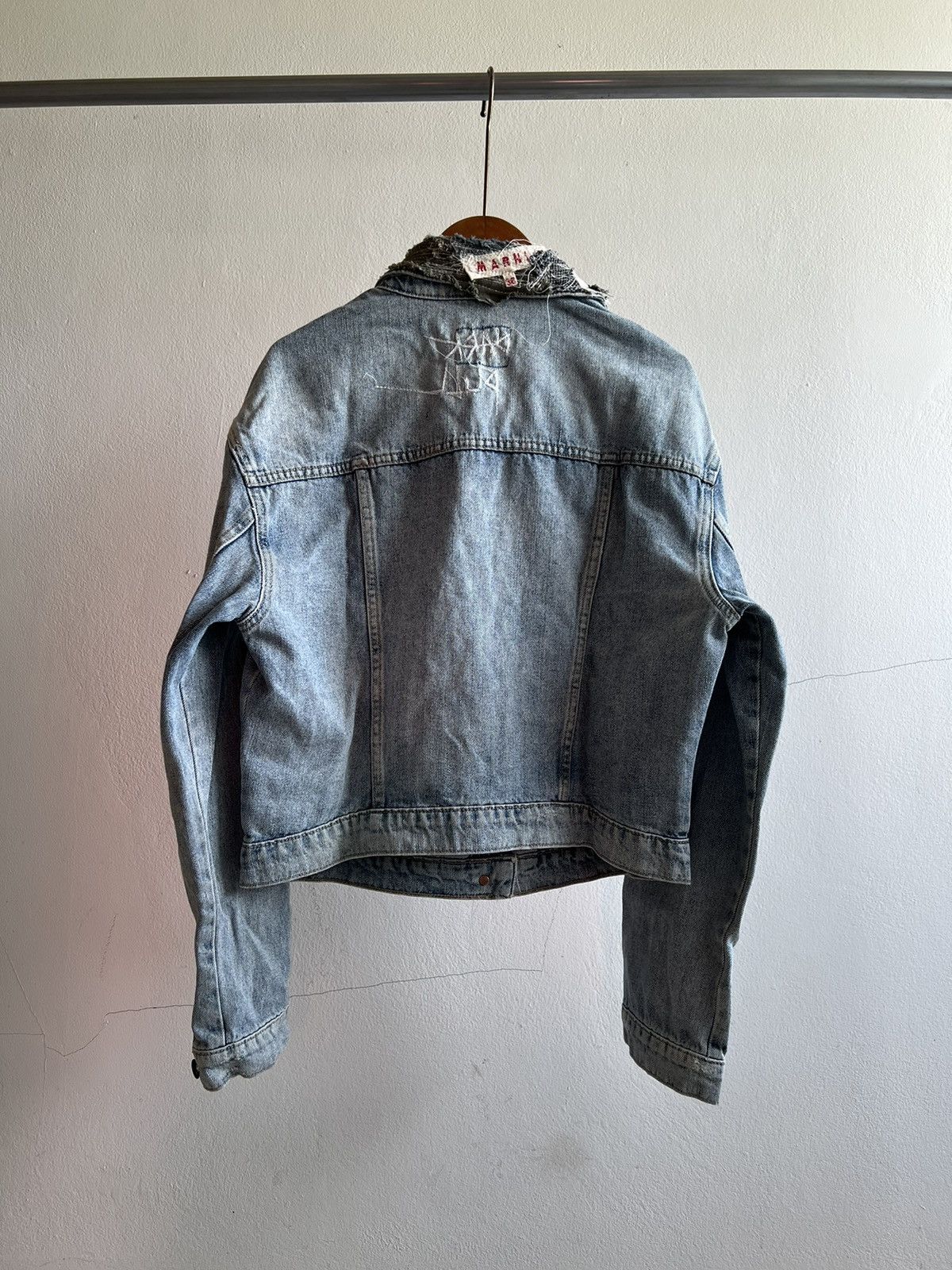 Handmade Patchwork Vintage “FUCK” Denim Jacket by Darkpull Size US S / EU 44-46 / 1 - 9 Thumbnail